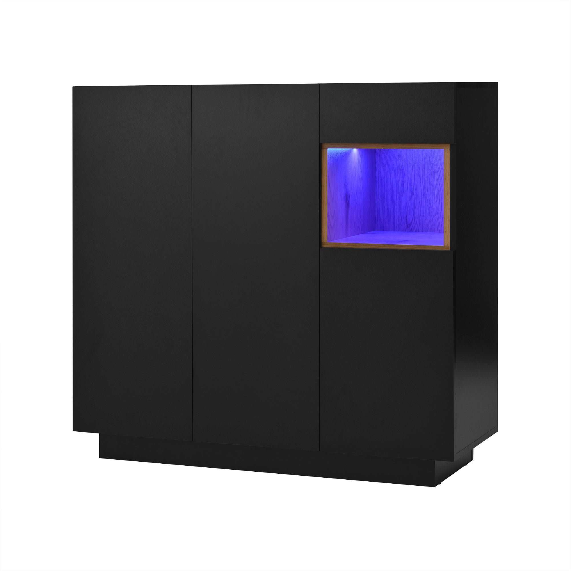 Logidon schoenenkast met LED verlichting zwart hout 14-18 paar