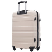 Logidon Hardshell Koffer 28 Inch Beige Zwart 4 Wielen TSA