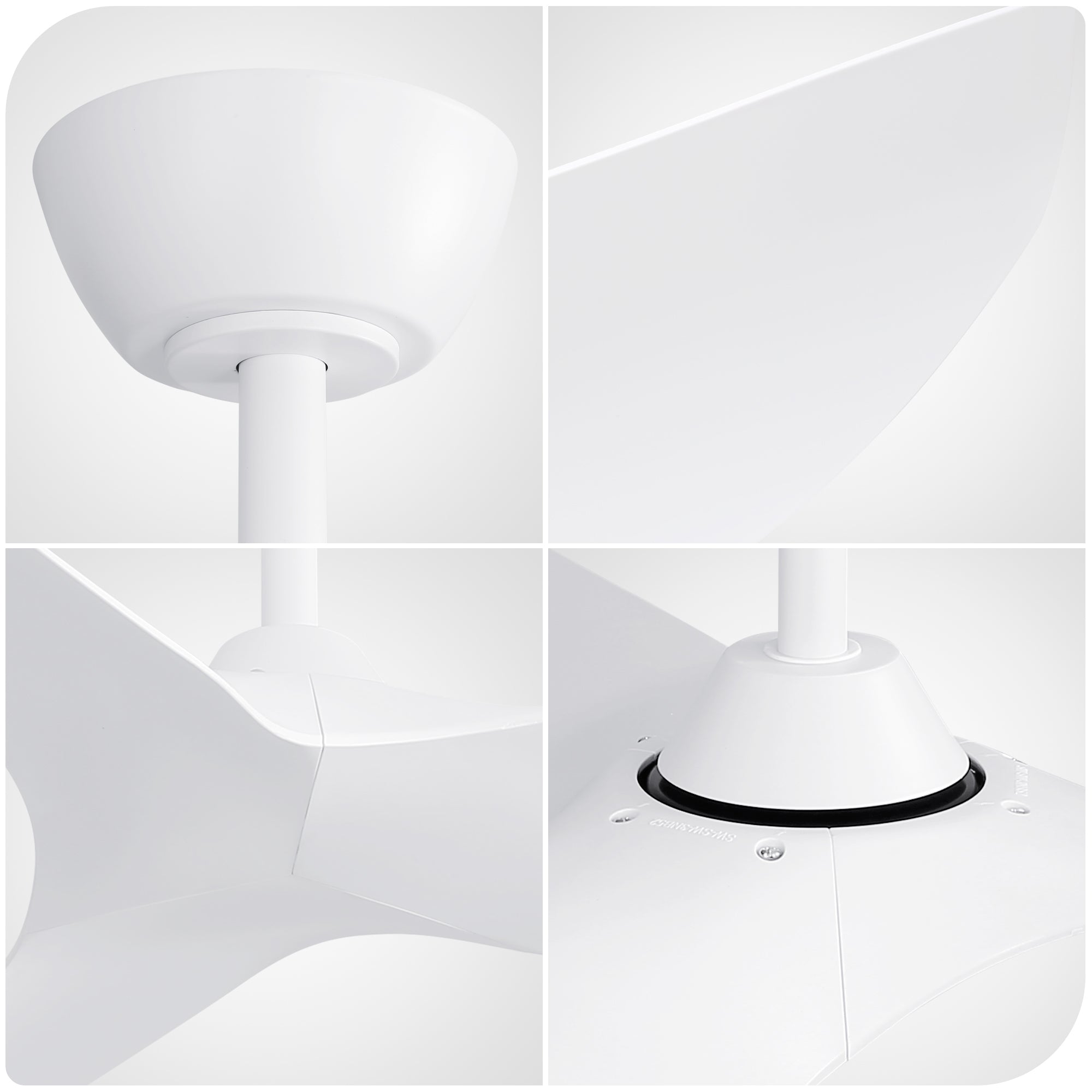 Logidon Plafondventilator 38 Inch Wit Zonder Licht, DC Motor
