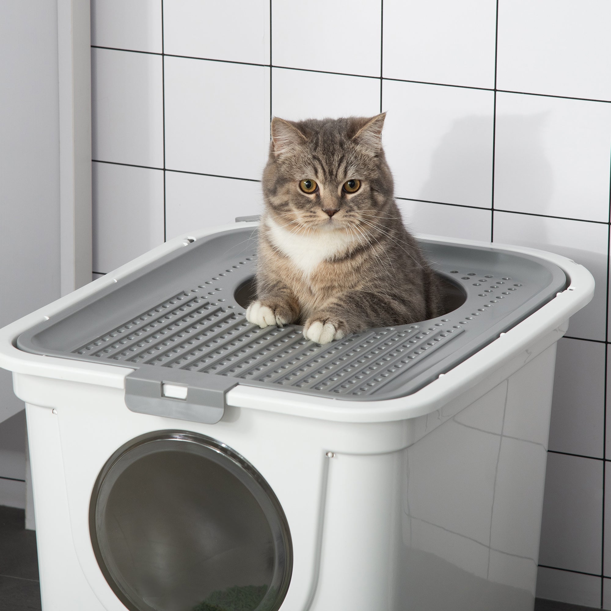 Logidon kattentoilet met deksel wit kunststof tot 5 kg