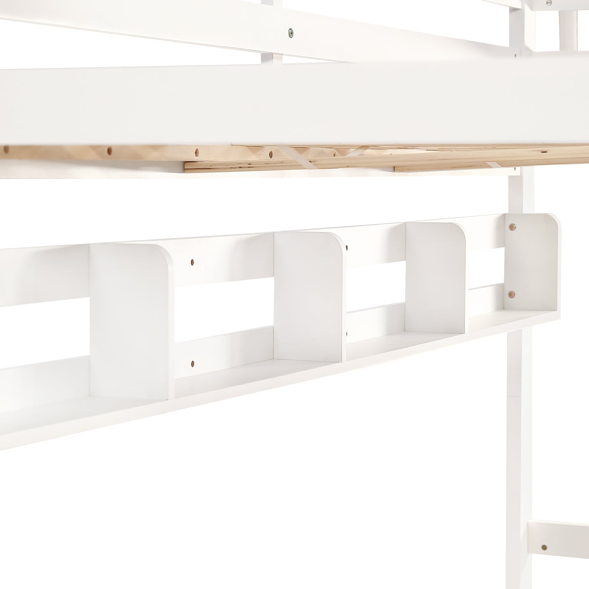 Logidon Kinderstapelbed 90x200cm Uitschuifbed op wielen Wit
