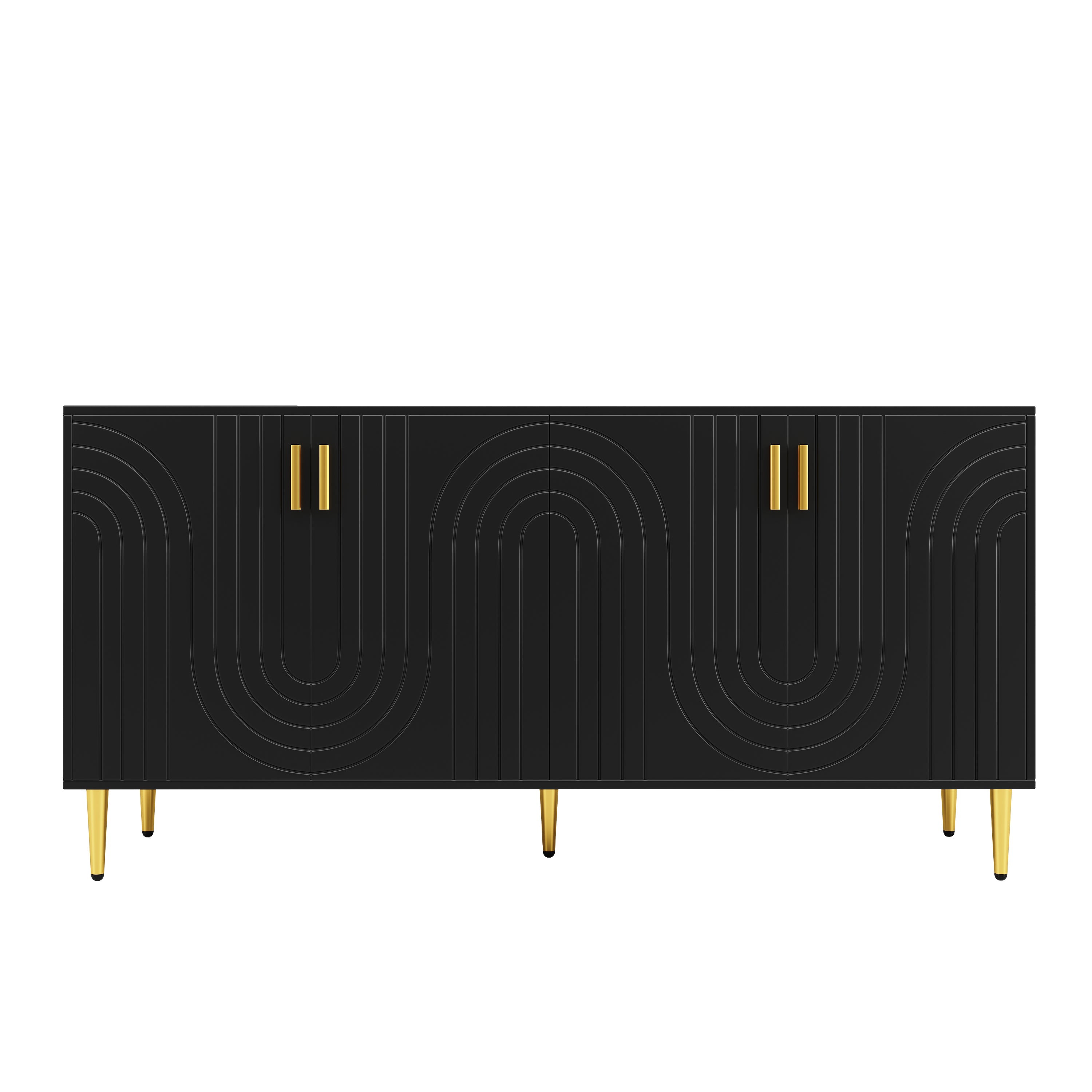 Logidon Zwart dressoir 152x40x75 cm golfdesign