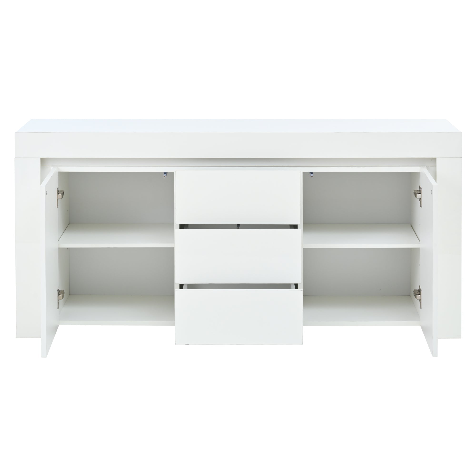Logidon wit hoogglans dressoir 140x40x65 cm met LED verlichting