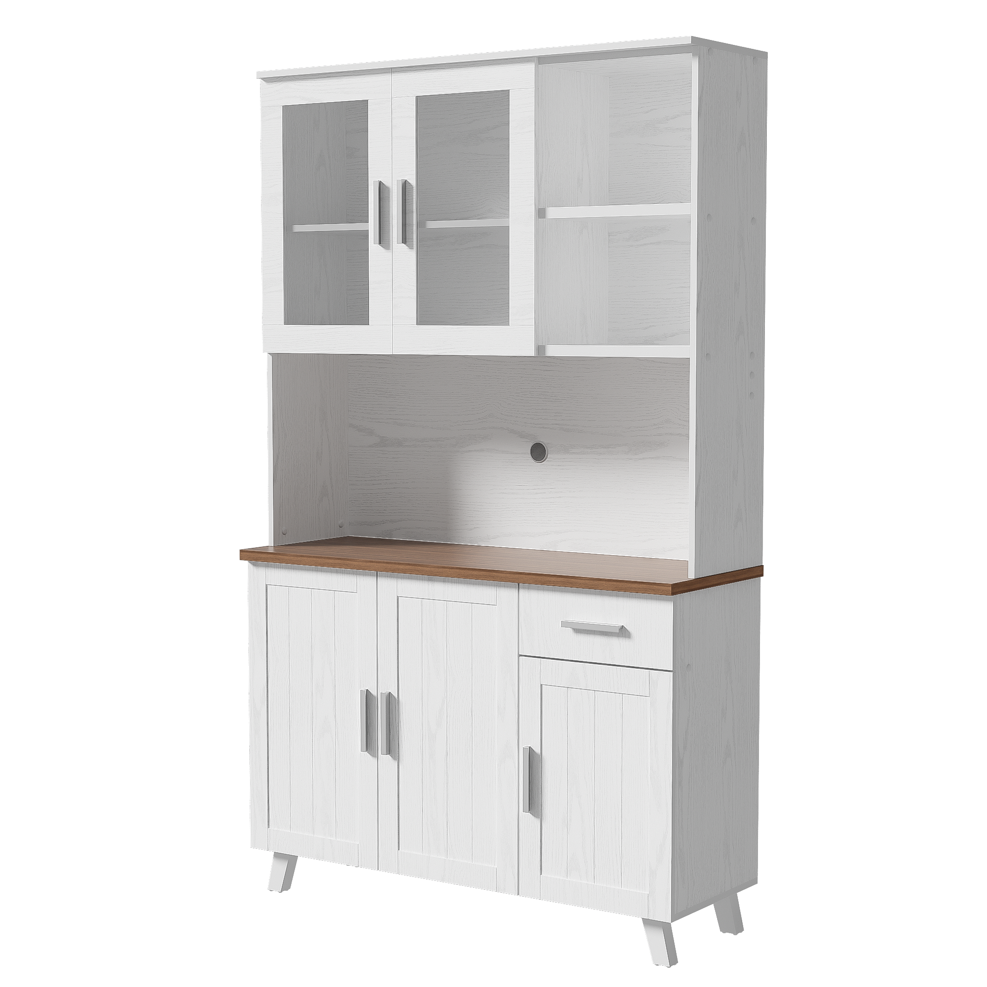 Logidon vitrinekast 114x40x190 cm witbruin landelijke stijl