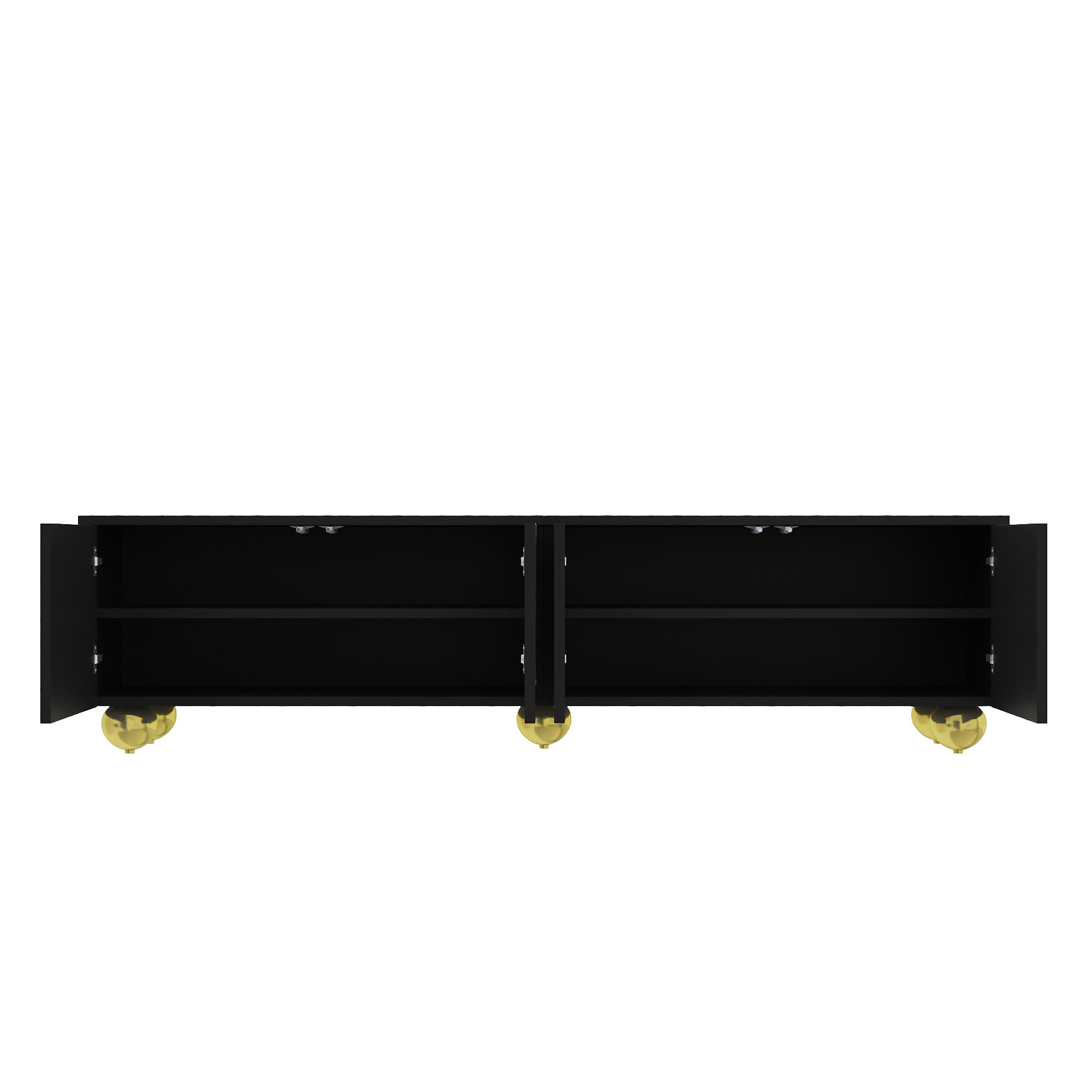 Logidon TV-meubel zwart met gouden accenten en push-to-open 170 cm