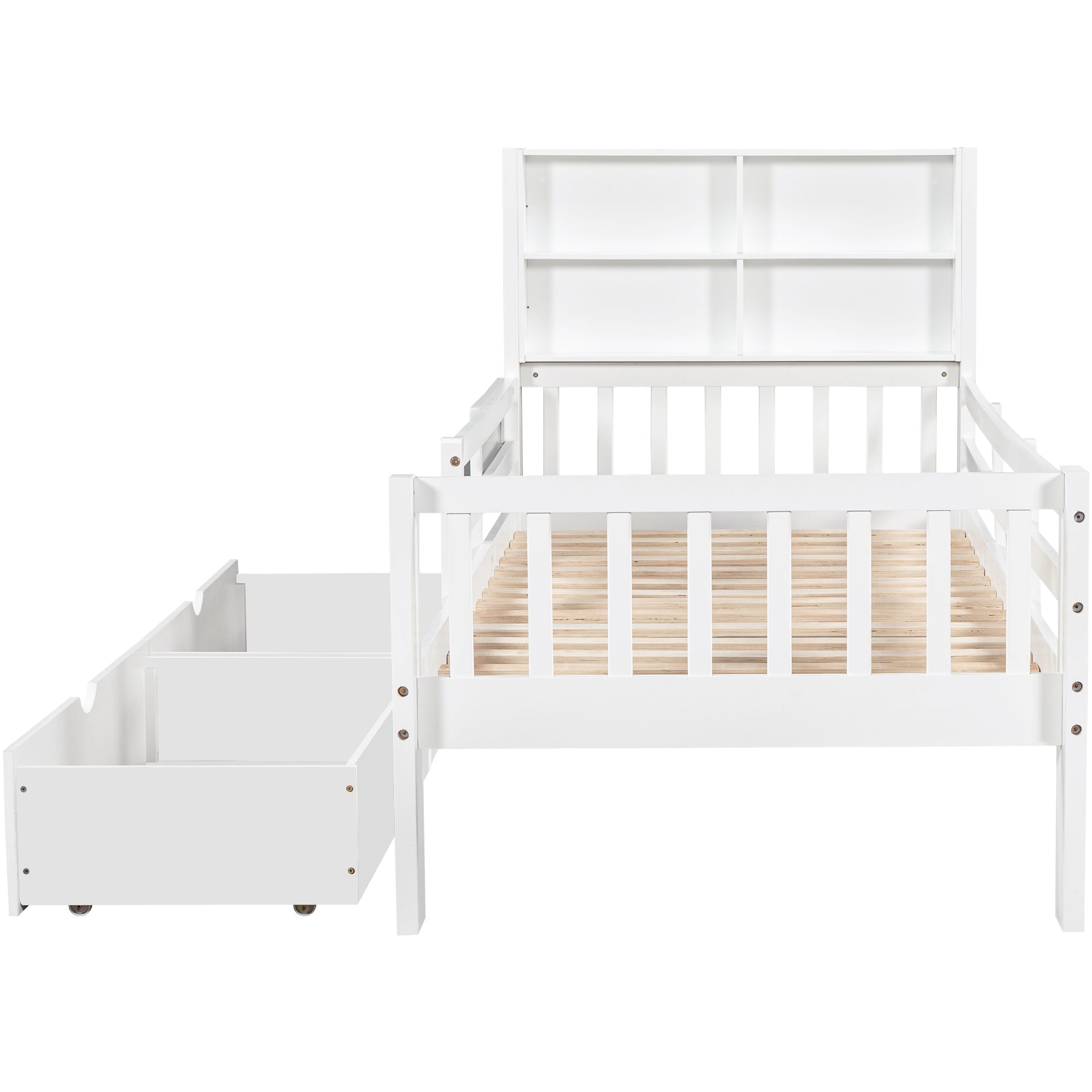 Logidon Kinderbed met Laden en Plank 90x200 cm Wit