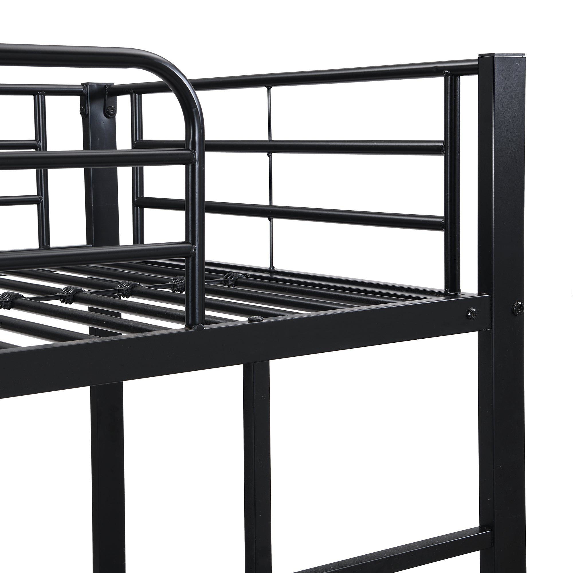 Logidon Stapelbed Ijzer Zwart 90x200 en 90x190 met uitschuifbaar bed