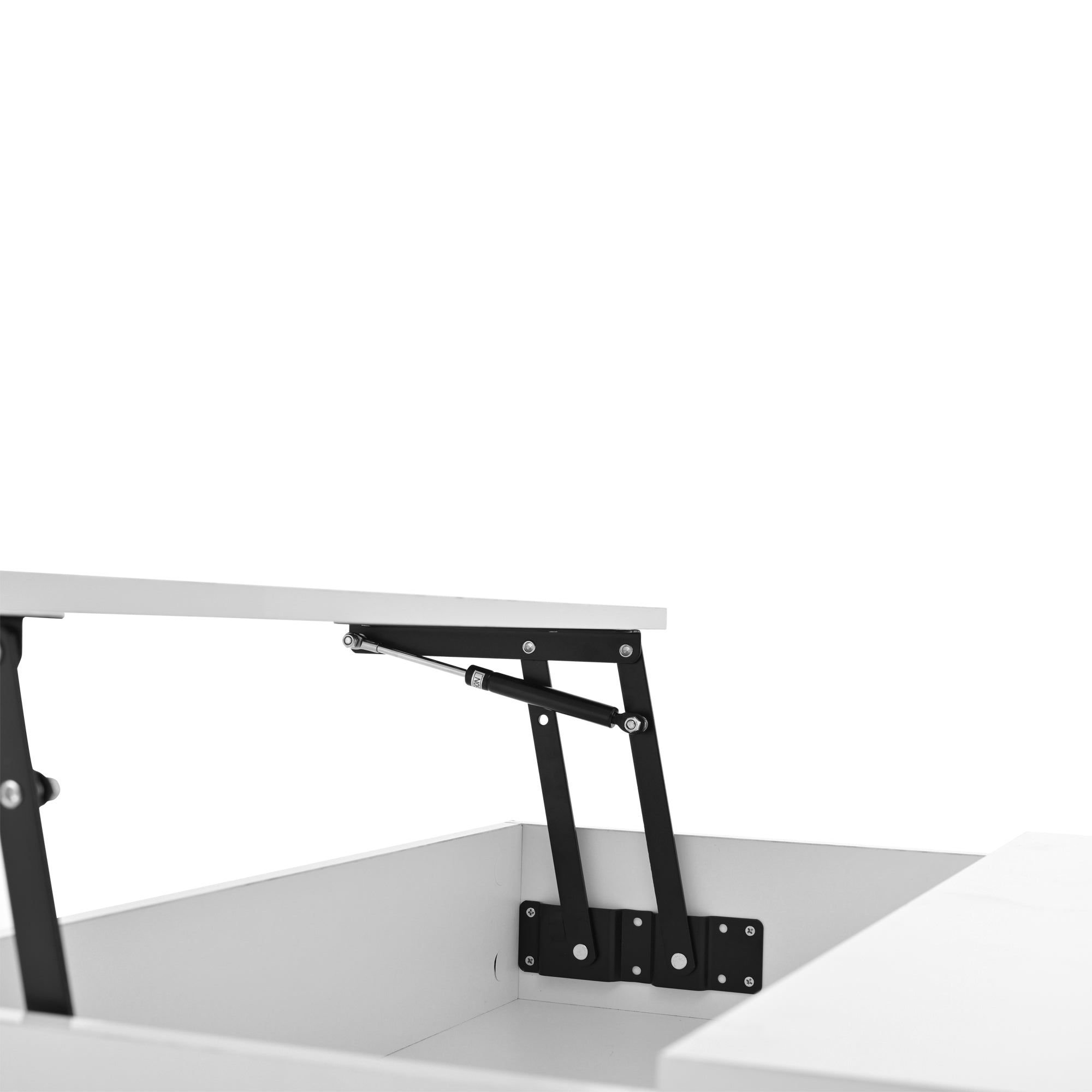 Logidon salontafel 70x70 hefblad 360 graden draaibaar 3 lades wit