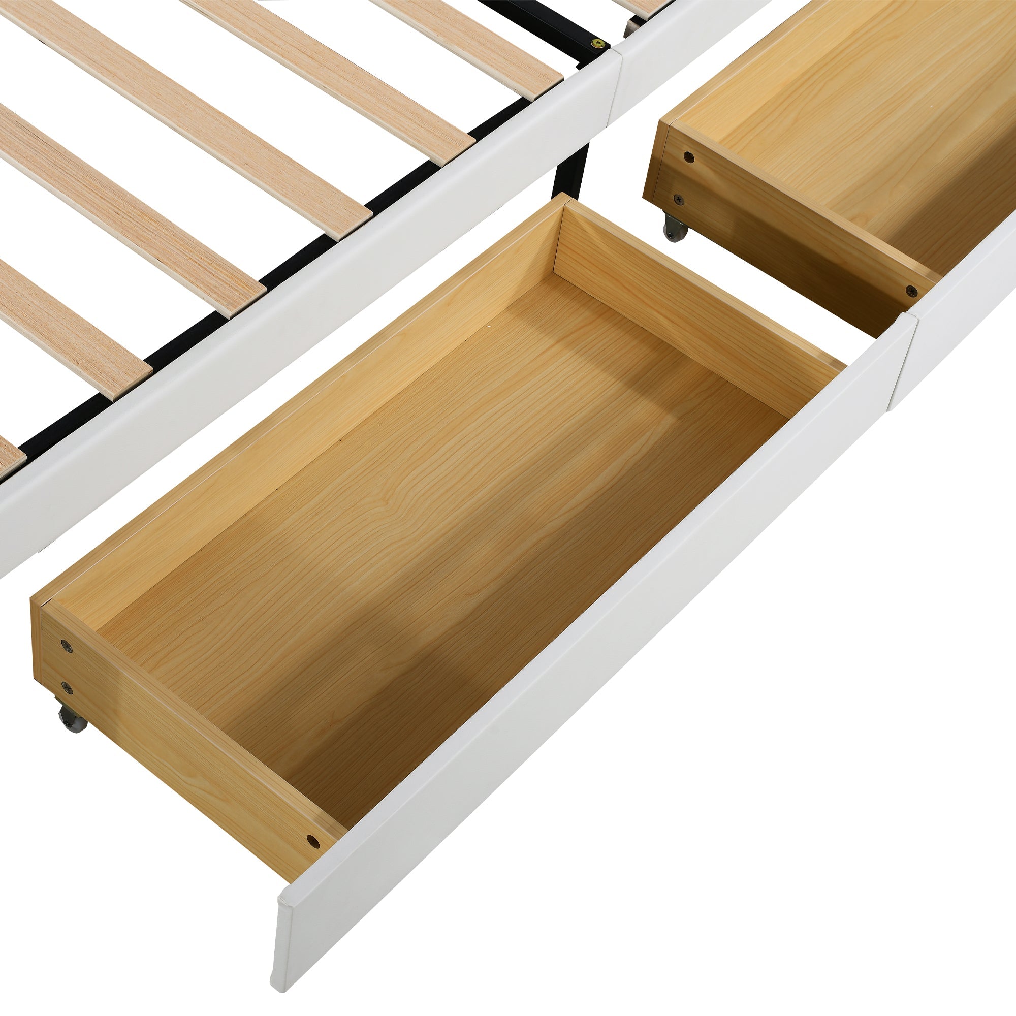 Logidon gestoffeerd bed 140x200 wit kunstleer met LED-verlichting