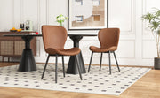 Logidon Set van 2 moderne eetkamerstoelen bruin verstelbare poten