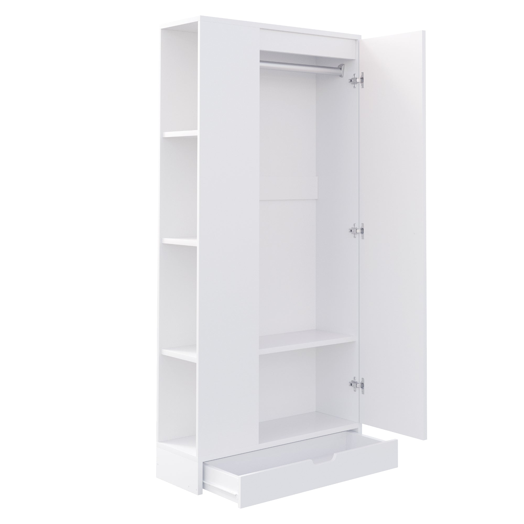 Logidon kledingkast 70x40x170 centimeter enkele deur planken wit