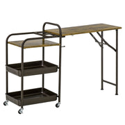 Logidon keukentrolley bruin hout 118x36,5x82 cm met klaptafel