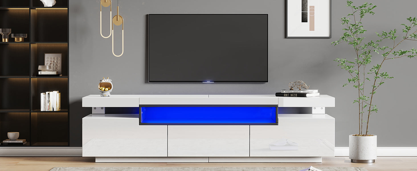 Logidon Elegant hoogglans TV-meubel wit 160x39x42cm met LED
