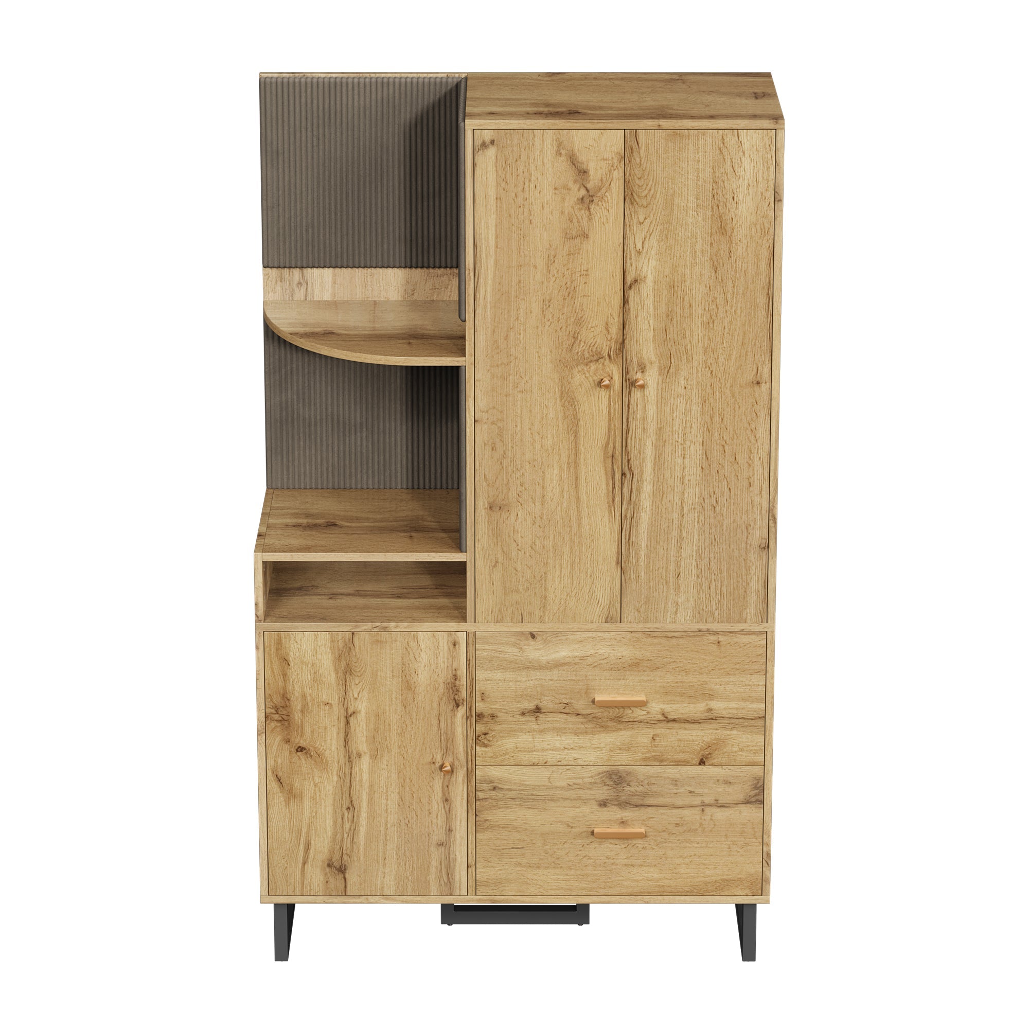 Logidon compacte kledingkast gewatteerde panelen 110 x 186 x 38 cm houtlook
