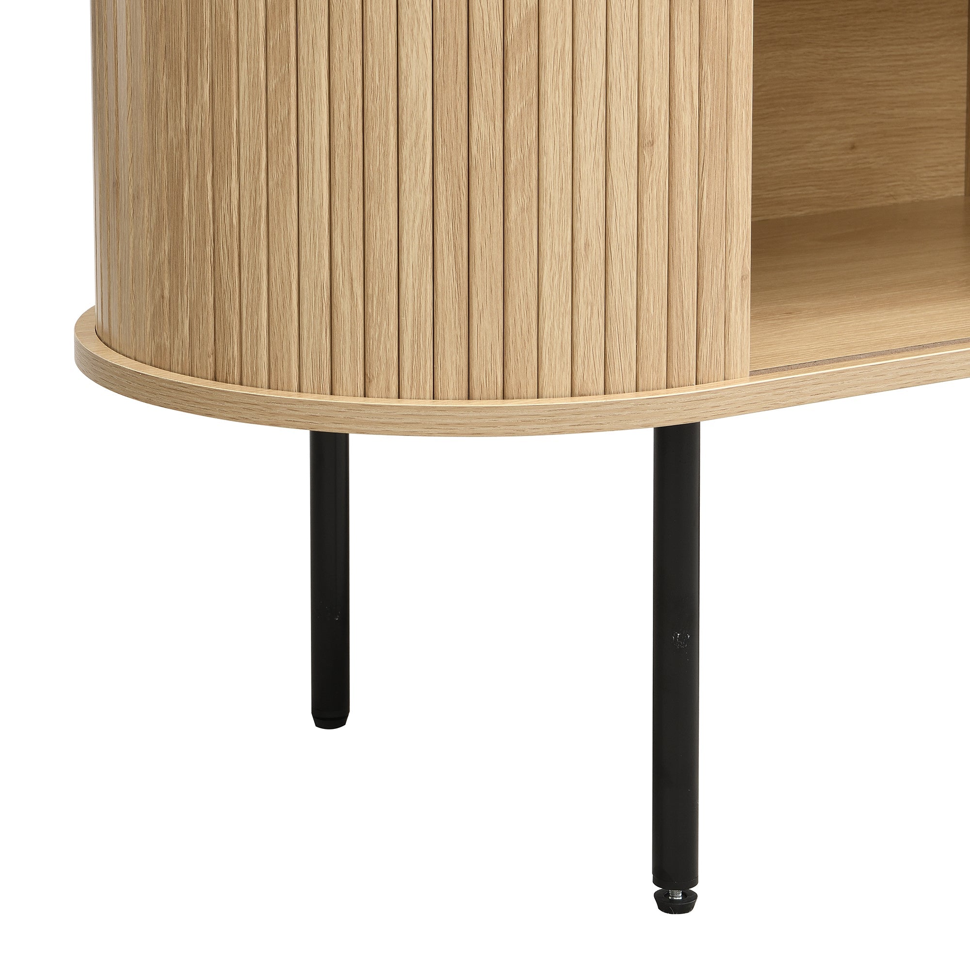 Logidon Modern MDF dressoir met rolluikdeuren en aluminium handgrepen
