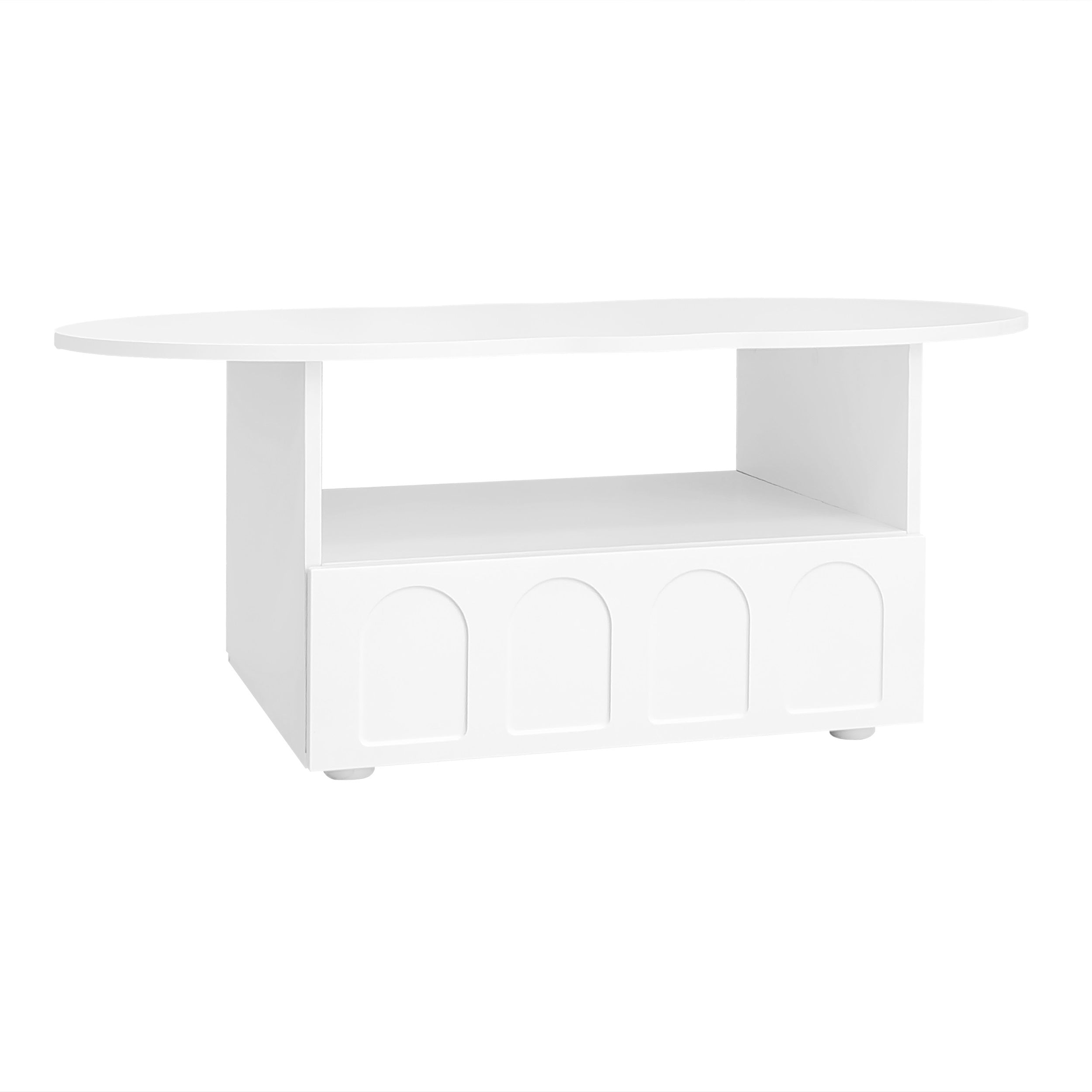 Logidon wolkvormige salontafel wit met lades en plank