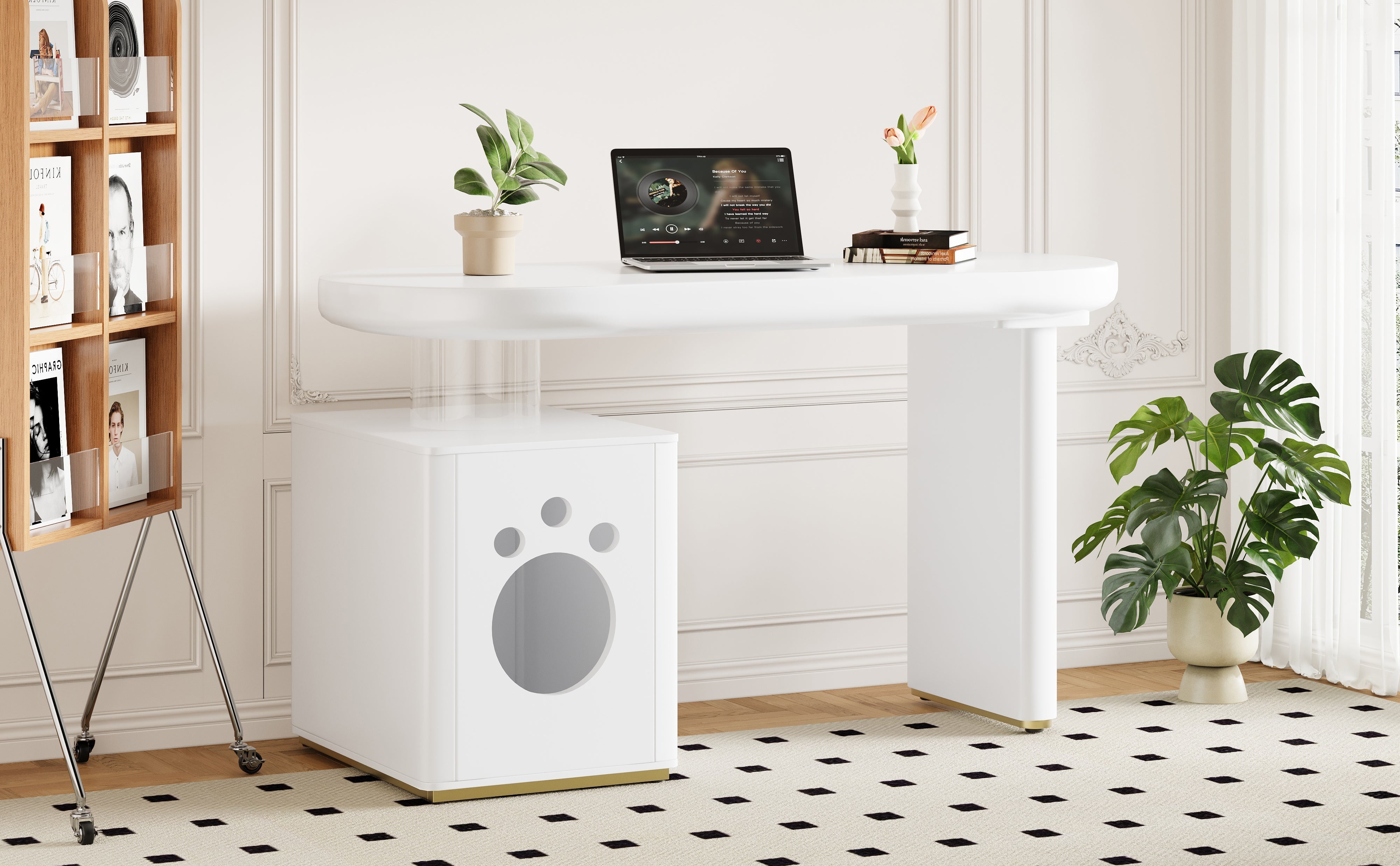 Logidon Bureau met Dierenbed Wit 117x50x76 cm