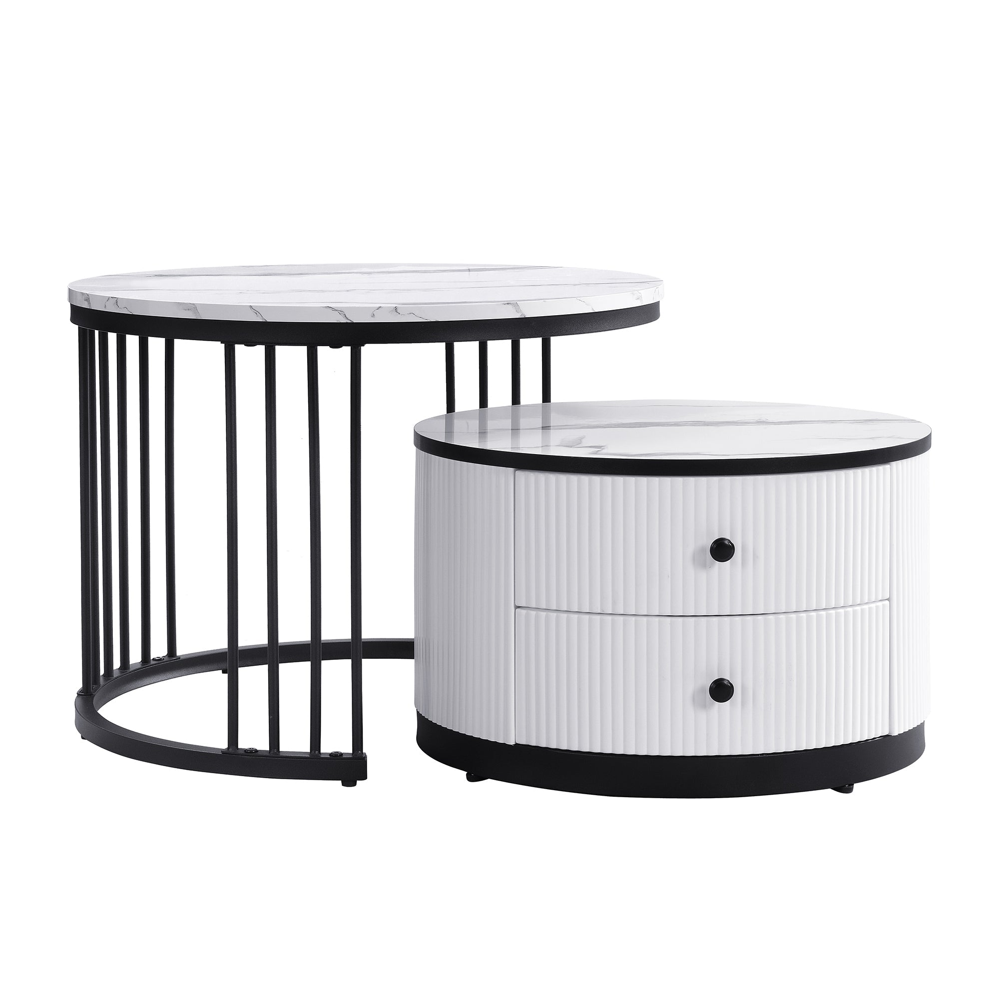 Logidon Elegante salontafelset in nestvorm wit 60x60 en 50x50