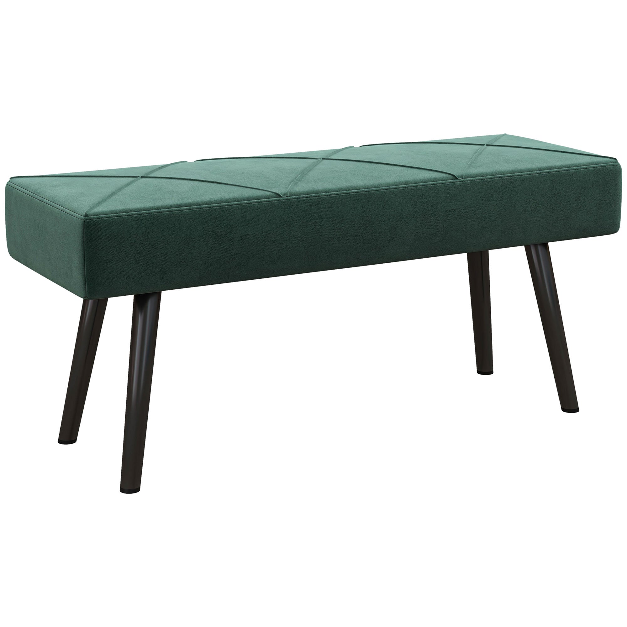 Logidon gestoffeerde bank fluweellook groen 100x36x45 cm tot 120 kg