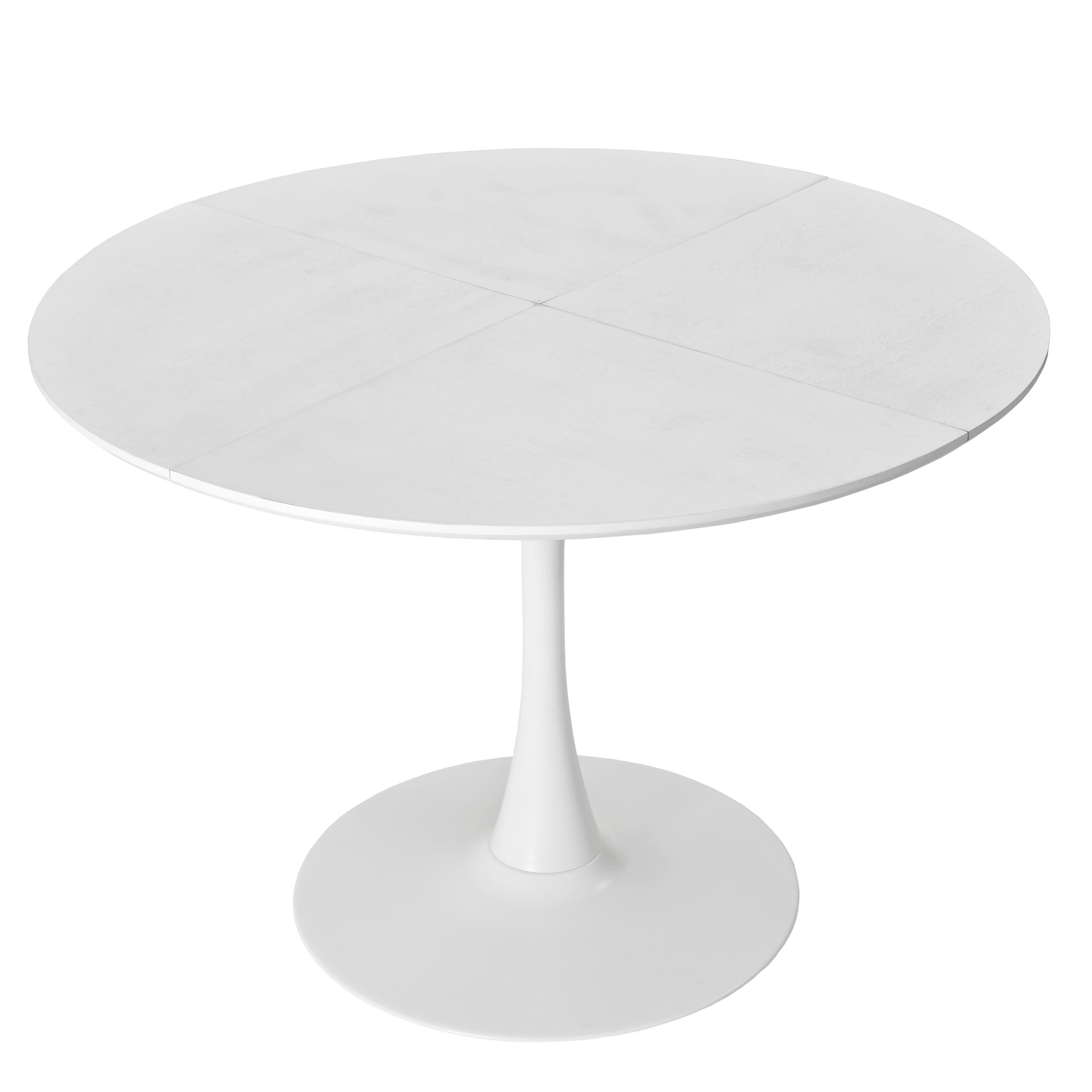Logidon Ronde Eettafel 120 cm Wit Vierdelig patchwork tafelblad