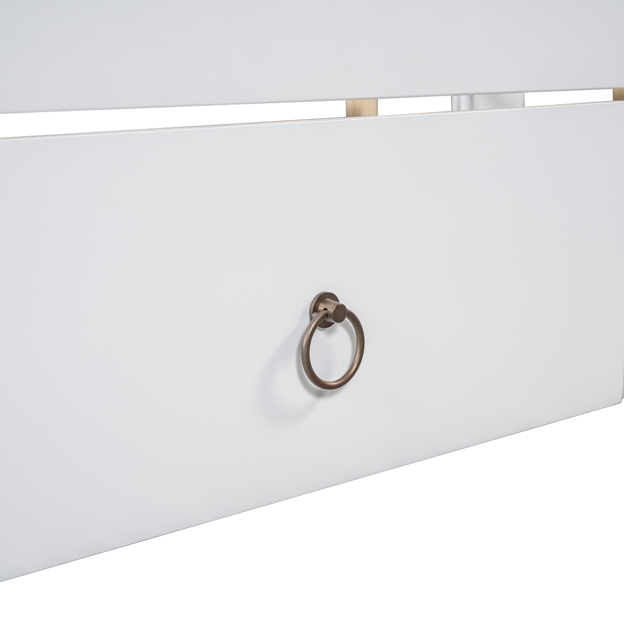 Logidon tweepersoonsbed witgrijs 140x200 cm plank drie lades op wielen