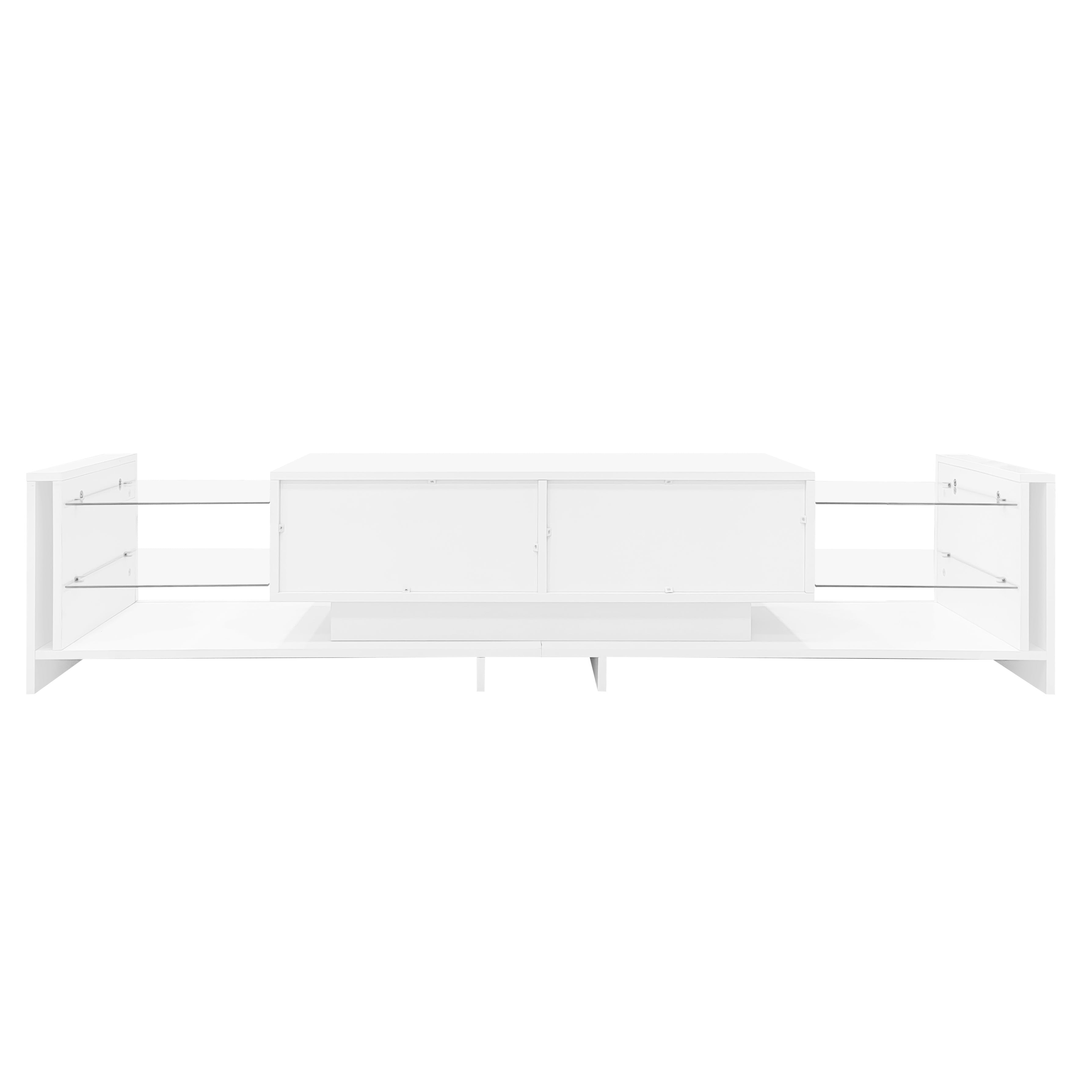 Logidon high gloss TV set white with LED lighting coffee table