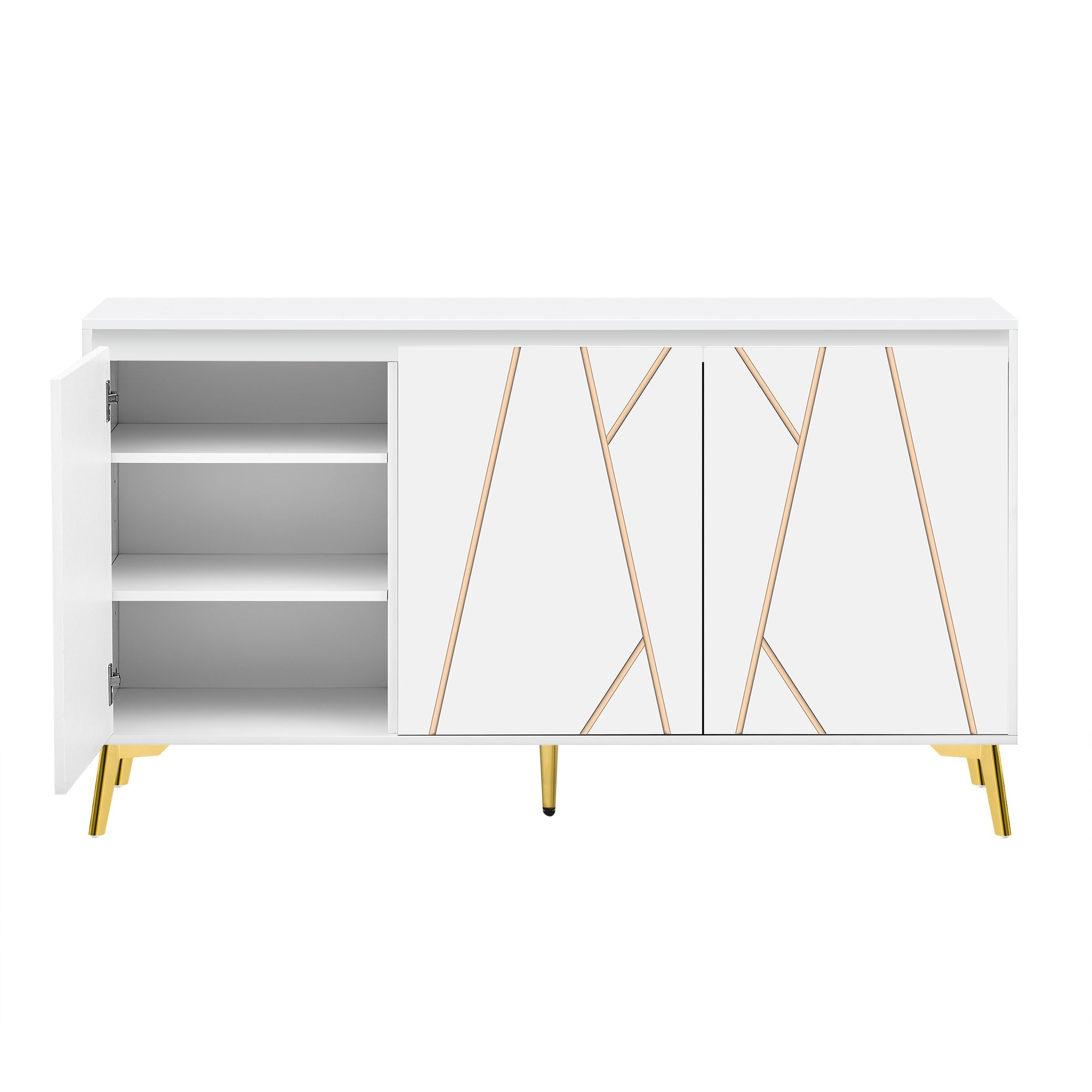 Logidon Dressoir Modern Wit 3-deurs Greeploos 140 cm