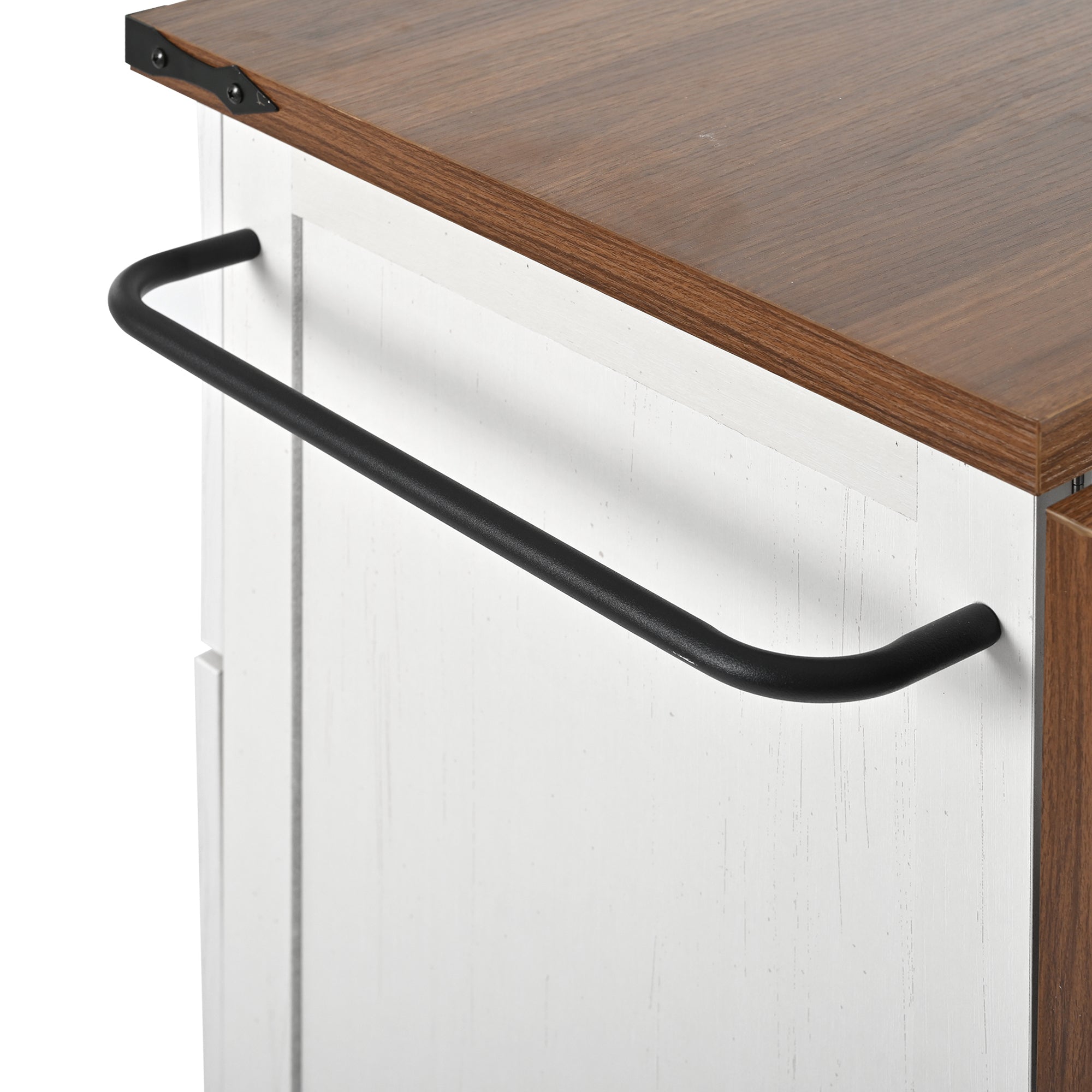 Logidon kitchen island with extendable worktop beige MDF 140 x 45 cm