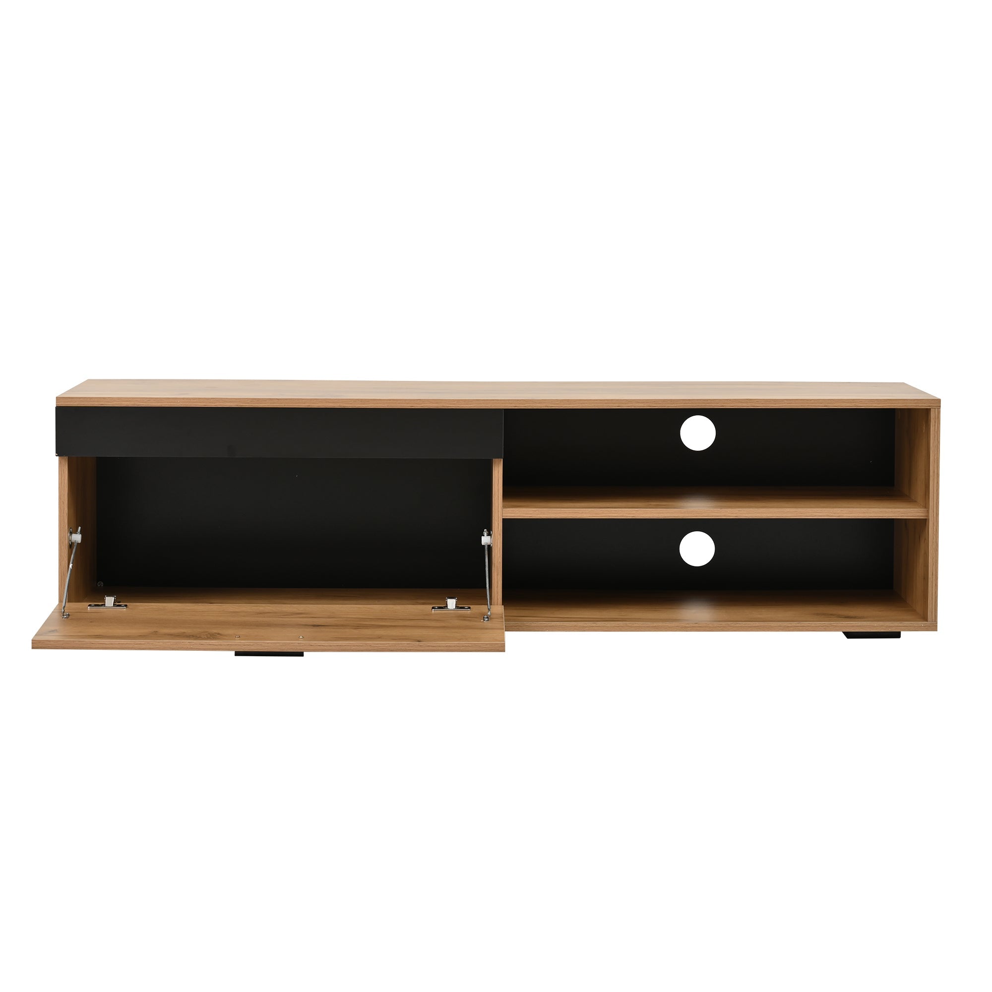 Logidon TV wandmeubelset 140 cm driedelig hout zwart