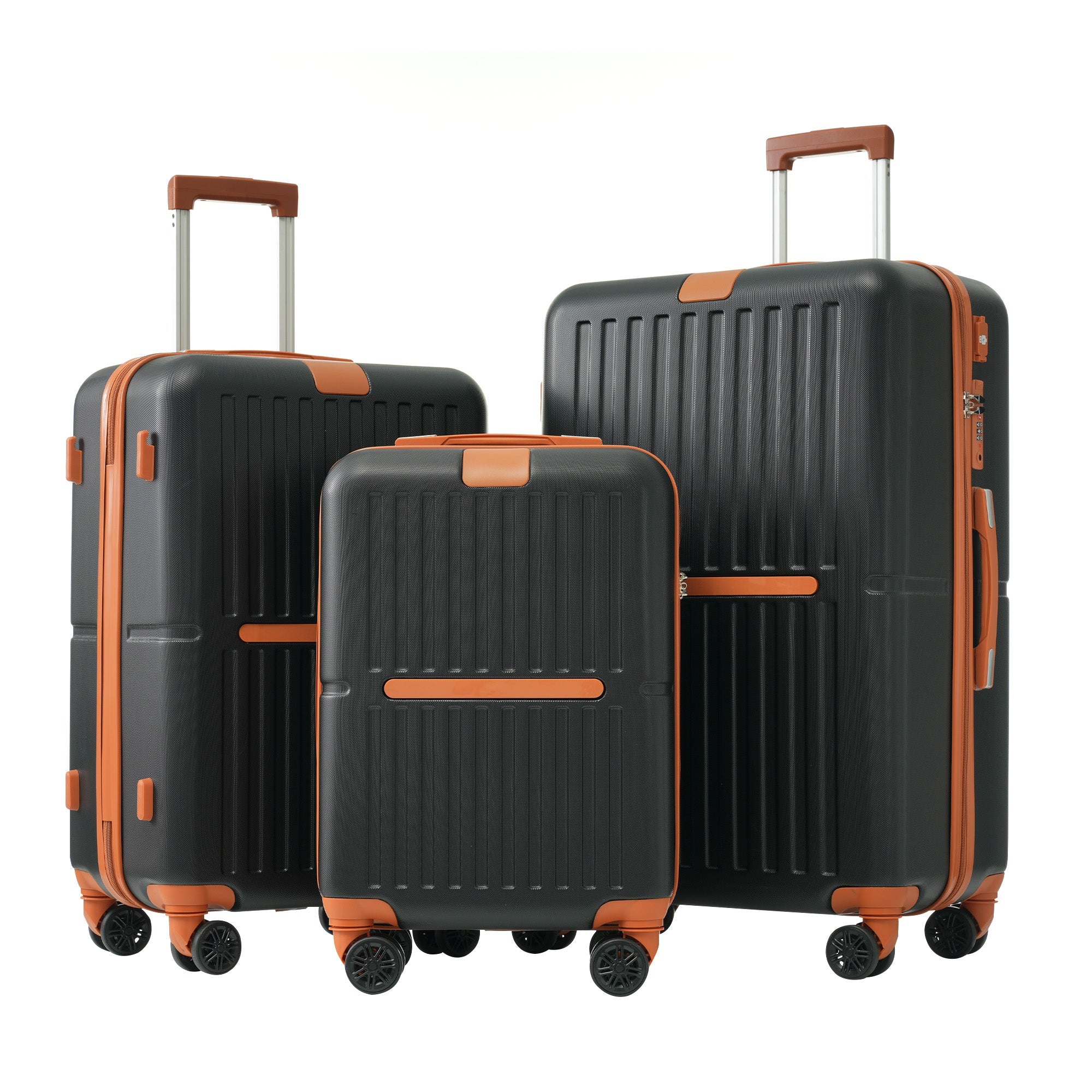 Logidon kofferset M L XL zwart bruin USB poort TSA slot 4 wielen