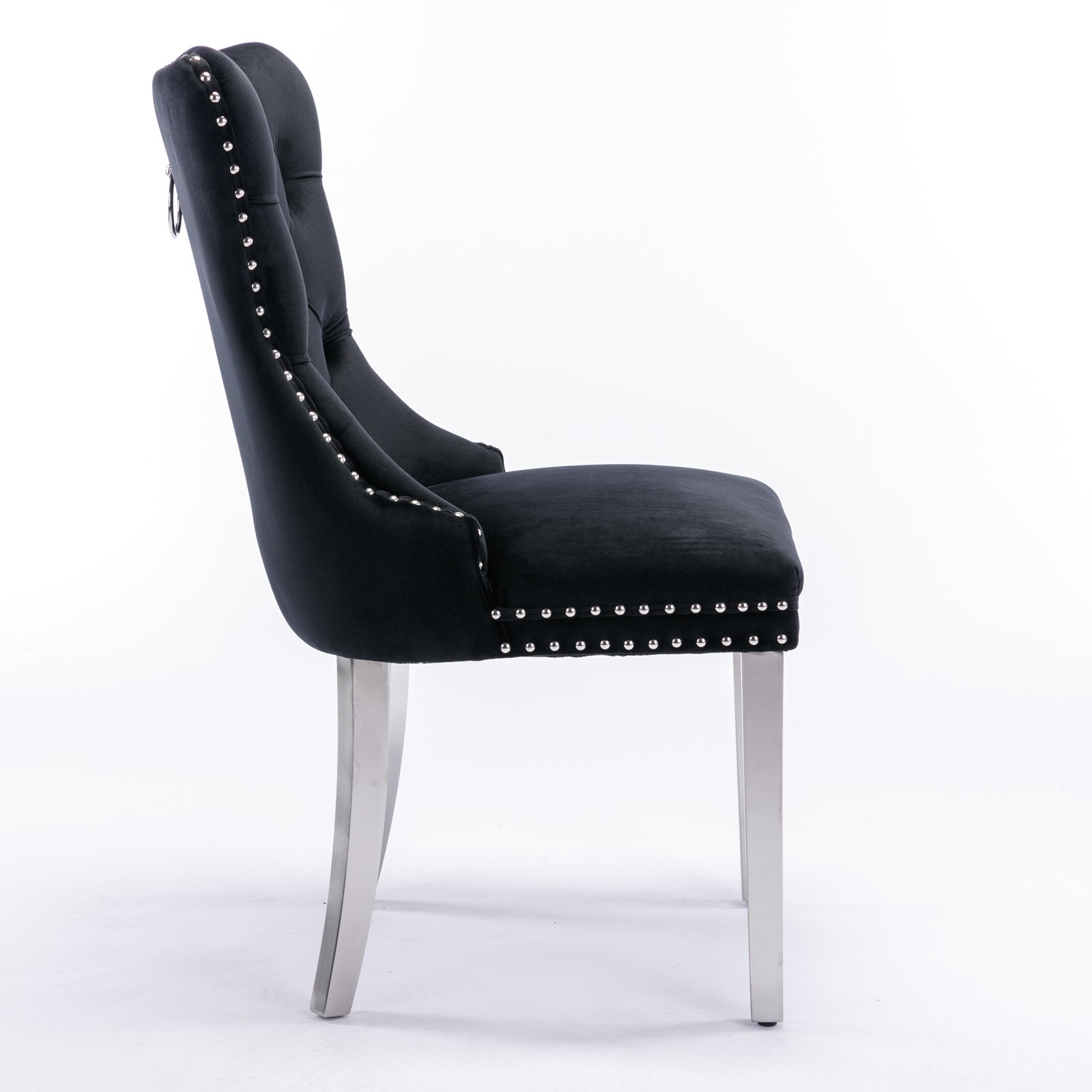 Logidon Nikki Collection Velvet eetkamerstoelen zwart set van 2