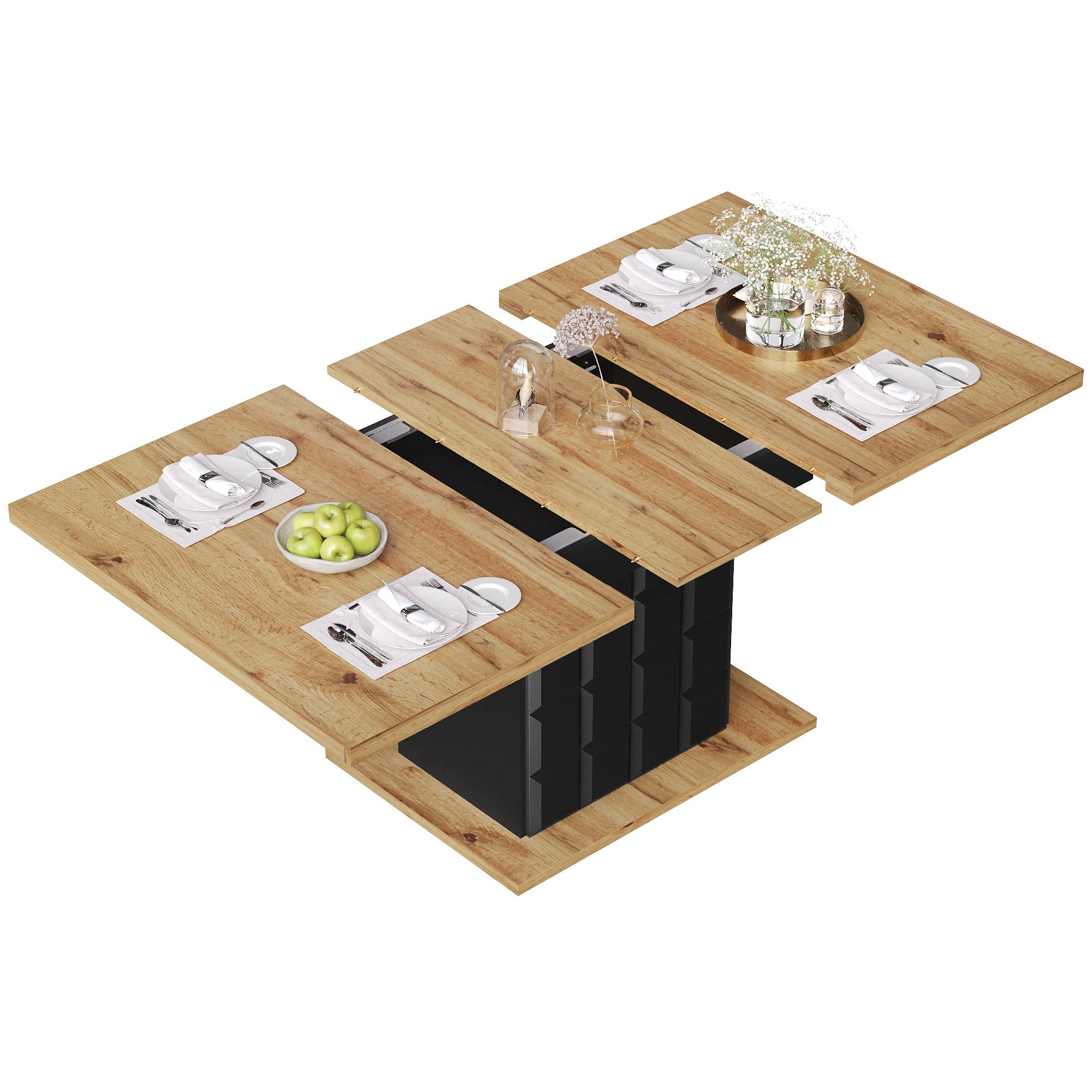 Logidon uitschuifbare eettafel 110-140 centimeter telescopisch naturel MDF