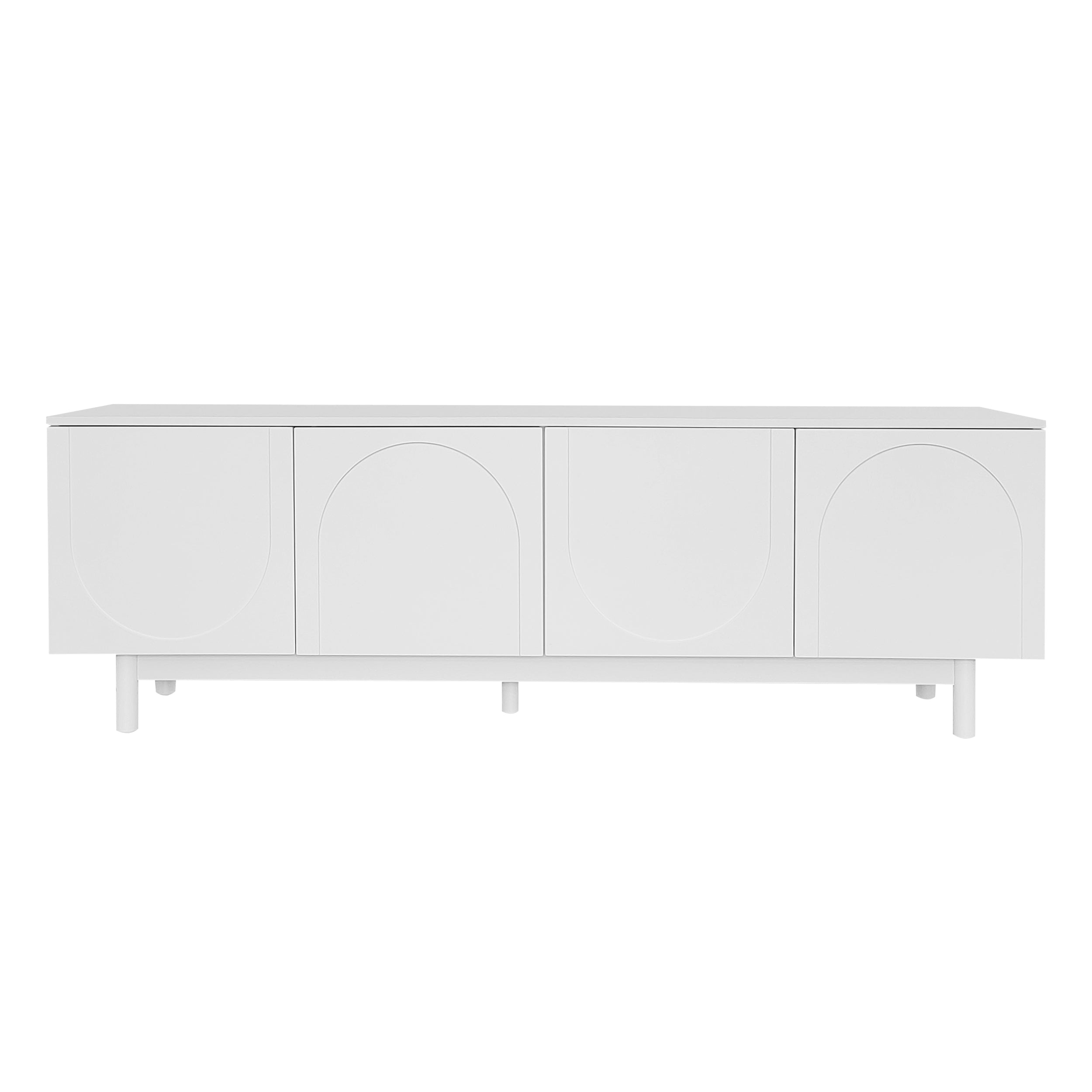 Logidon Lightweight lowboard TV furniture in luxury style white 175 cm