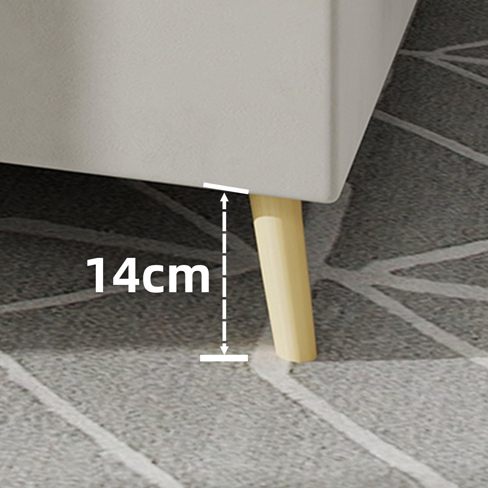 Logidon bedstee 160x200 beige met elegant hoofdbord