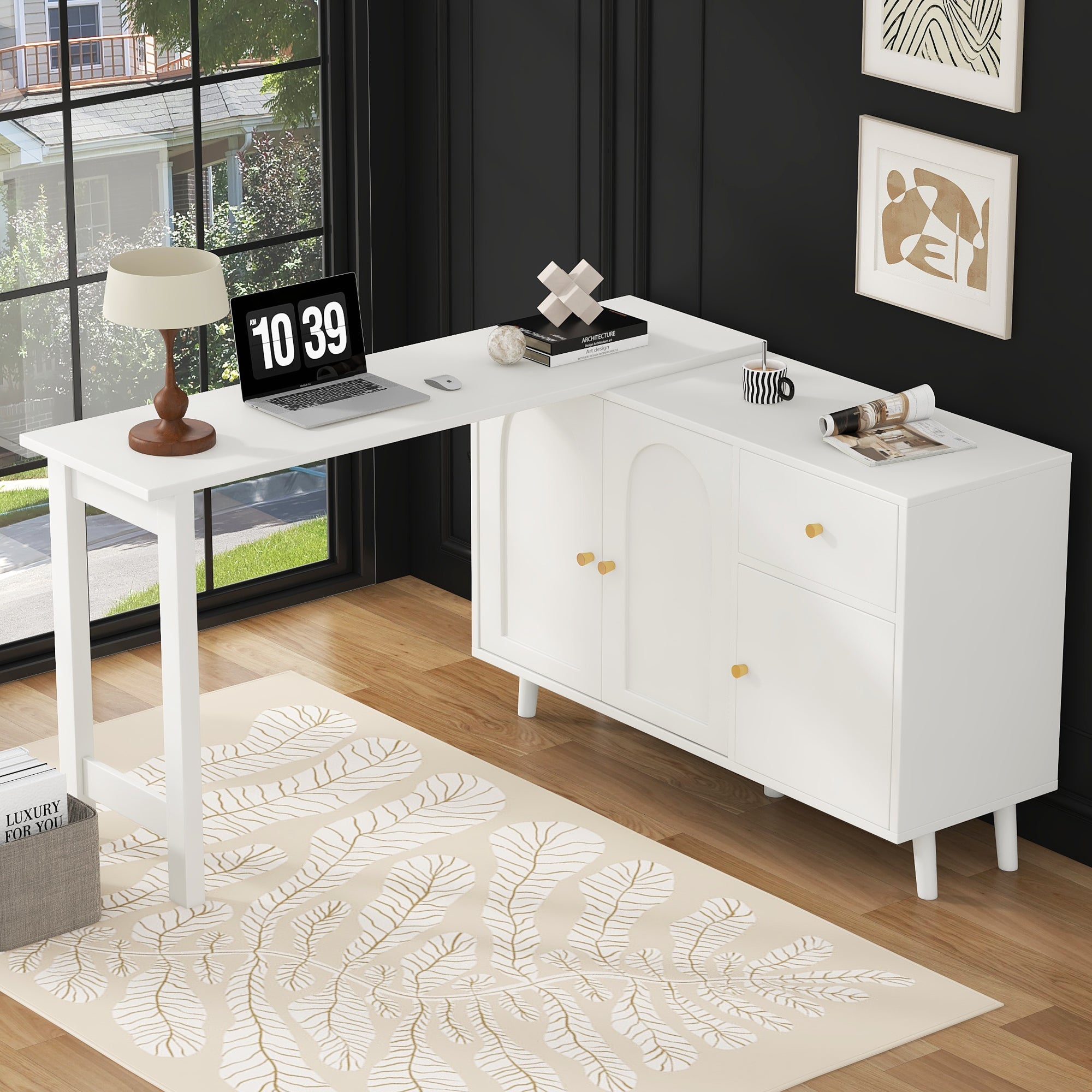 Logidon 2 in 1 bureaudressoir wit 120x40x74,5 cm 360 graden