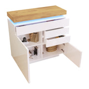 Logidon high gloss chest of drawers white LED lighting app control 2 doors