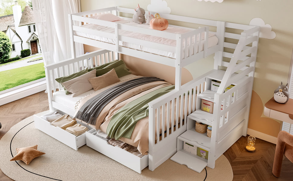 Logidon stapelbed 90x200 ruim 140x200 met opbergruimte wit