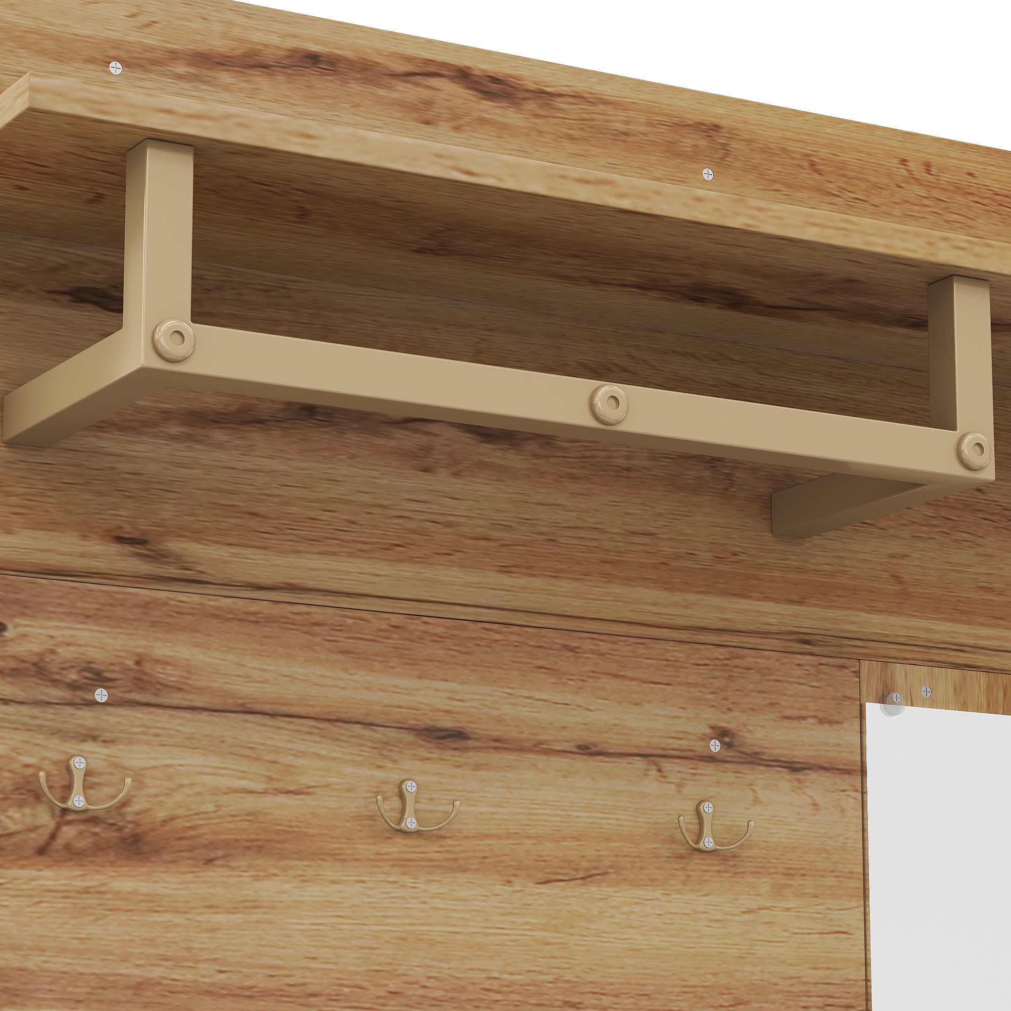 Logidon Kledingkastset Compacte kledingkast met spiegel Zwart 100x38x190