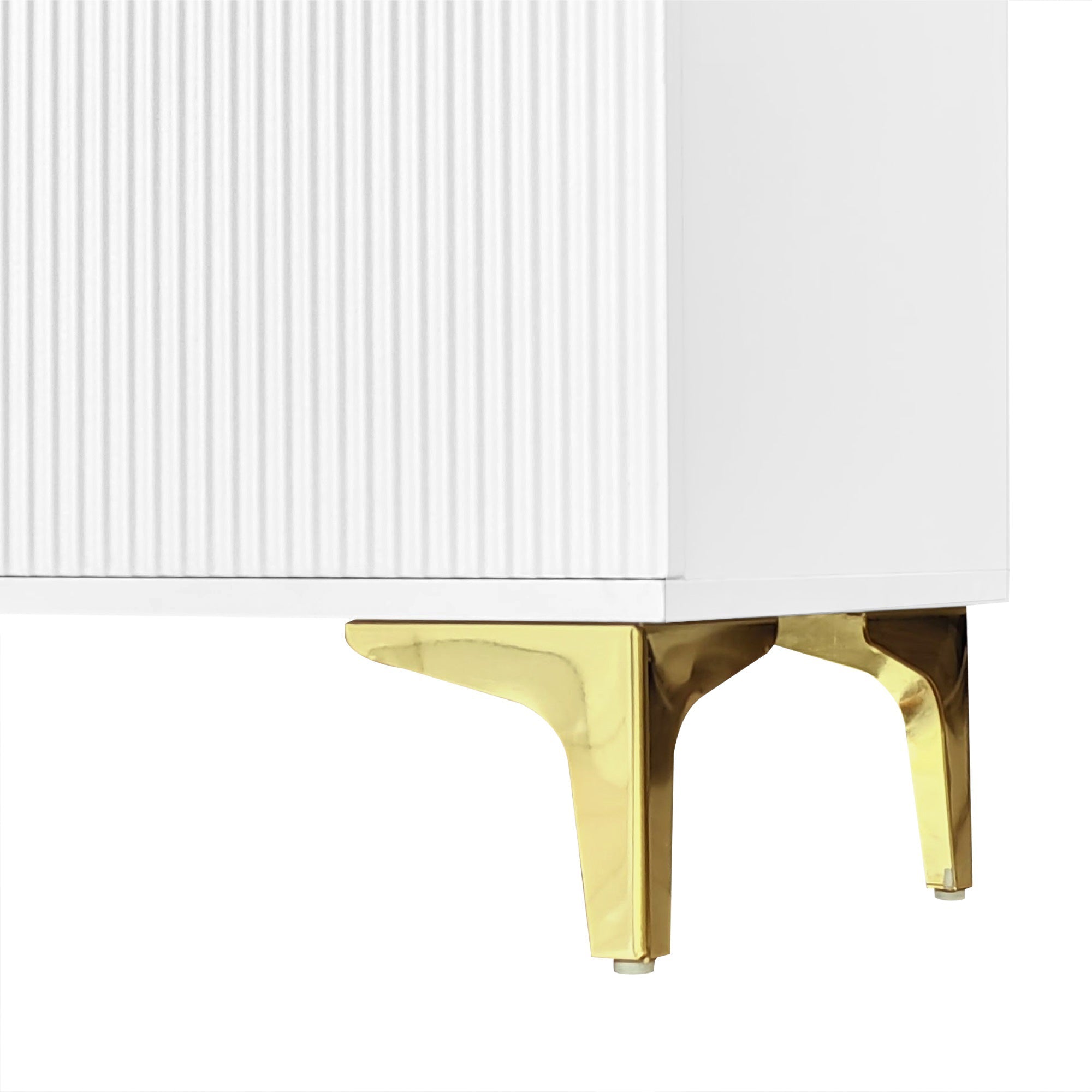 Logidon Sideboard White With Structured Panel And Adjustable Shelves