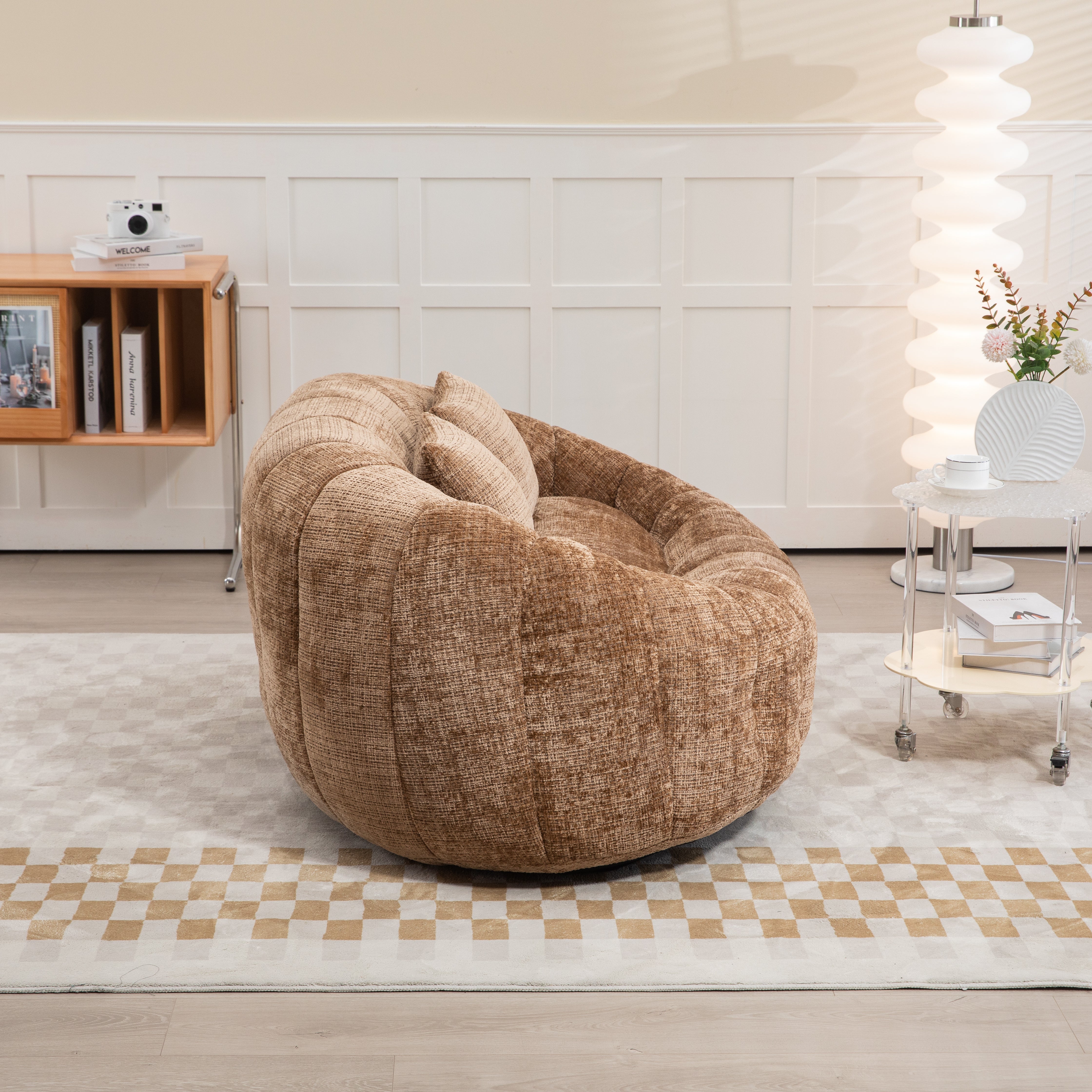 Logidon Zitzakbank Luxe Chenille Koffie Lounge Stoel