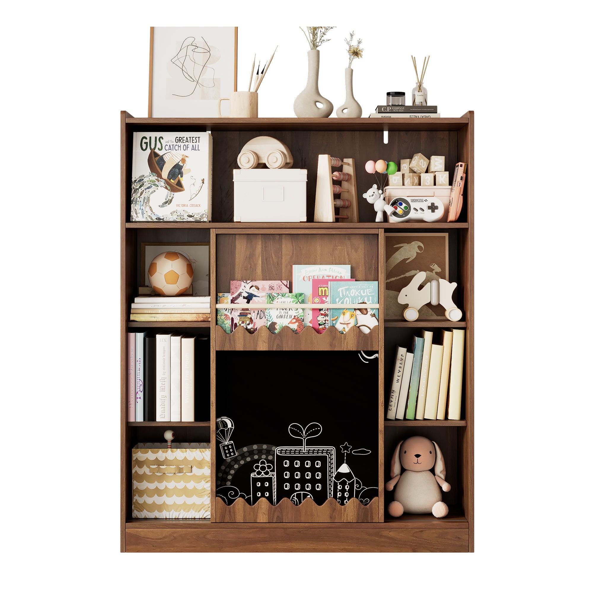 Logidon boekenkast met plank 120 x 38,5 x 151,5 cm walnoot