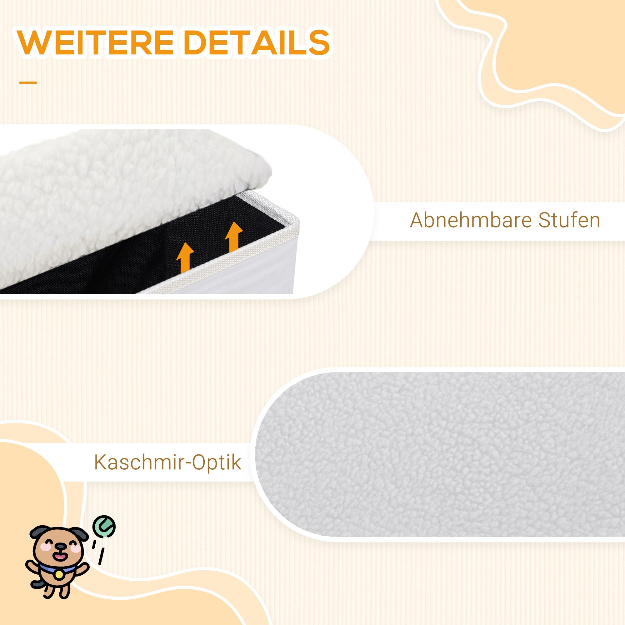 Logidon Dierentrap MDF Wit Opvouwbaar Drie treden met opbergruimte 40x54x48 cm
