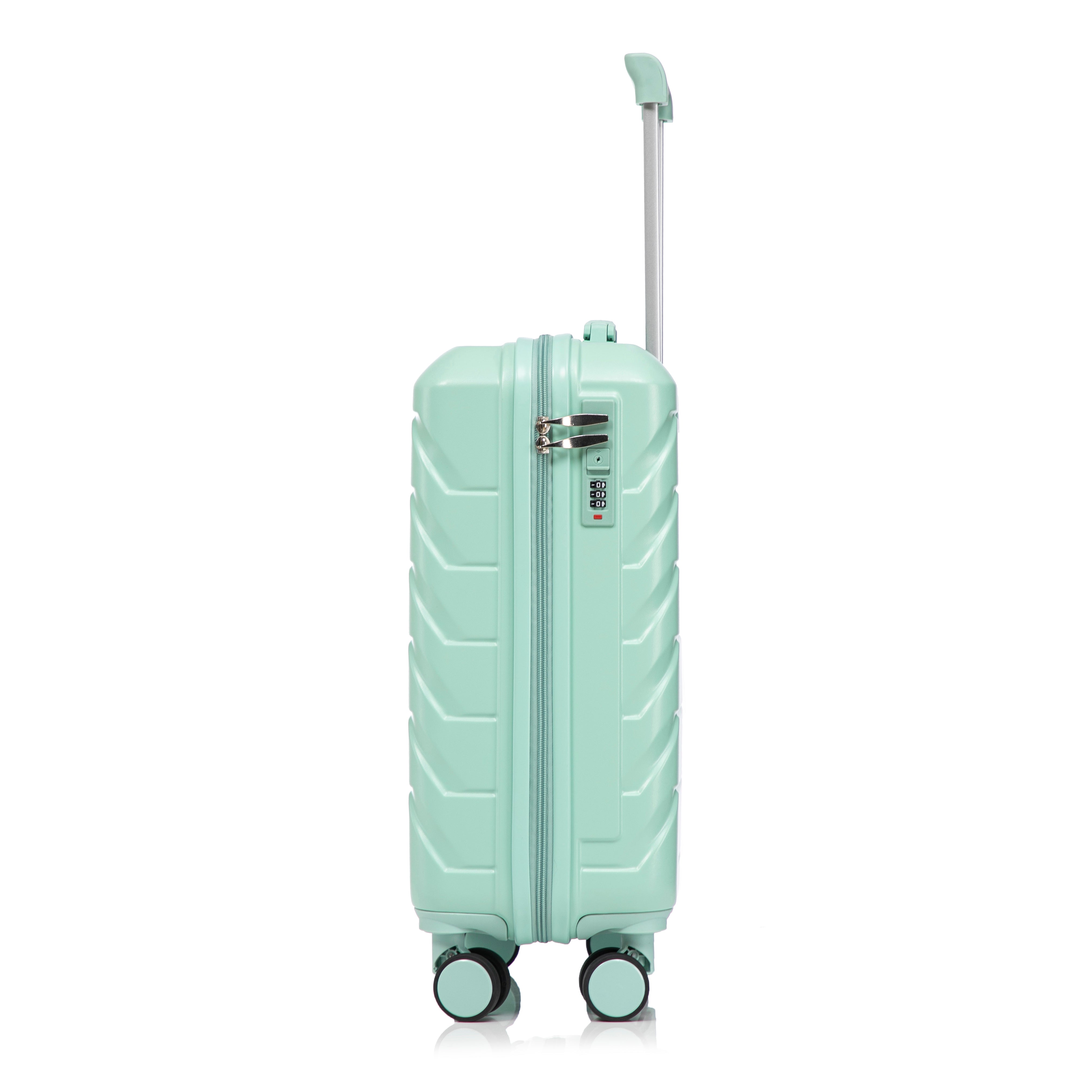 Logidon 14 en 19 inch ABS spinner kofferset mintgroen 2-delig
