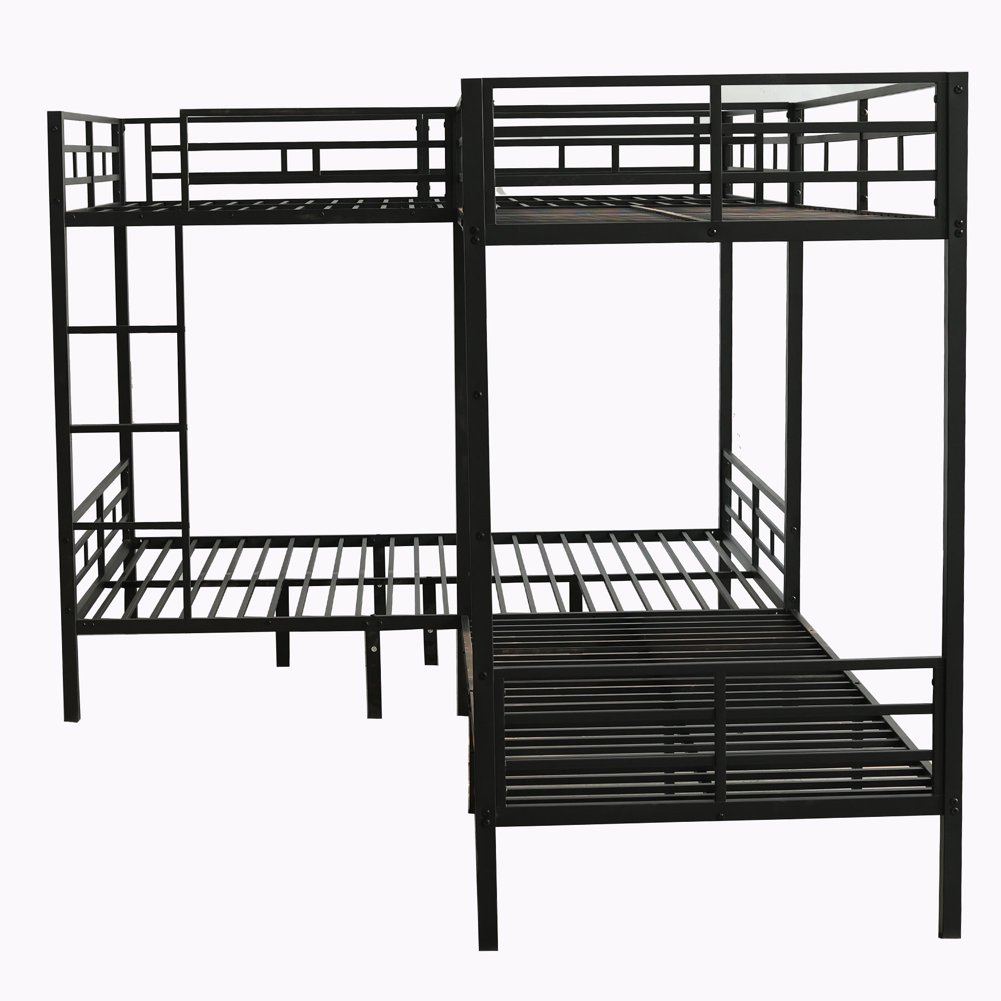 Logidon Stapelbed Metaal Zwart 90x200/140x200 Drietrapsladder