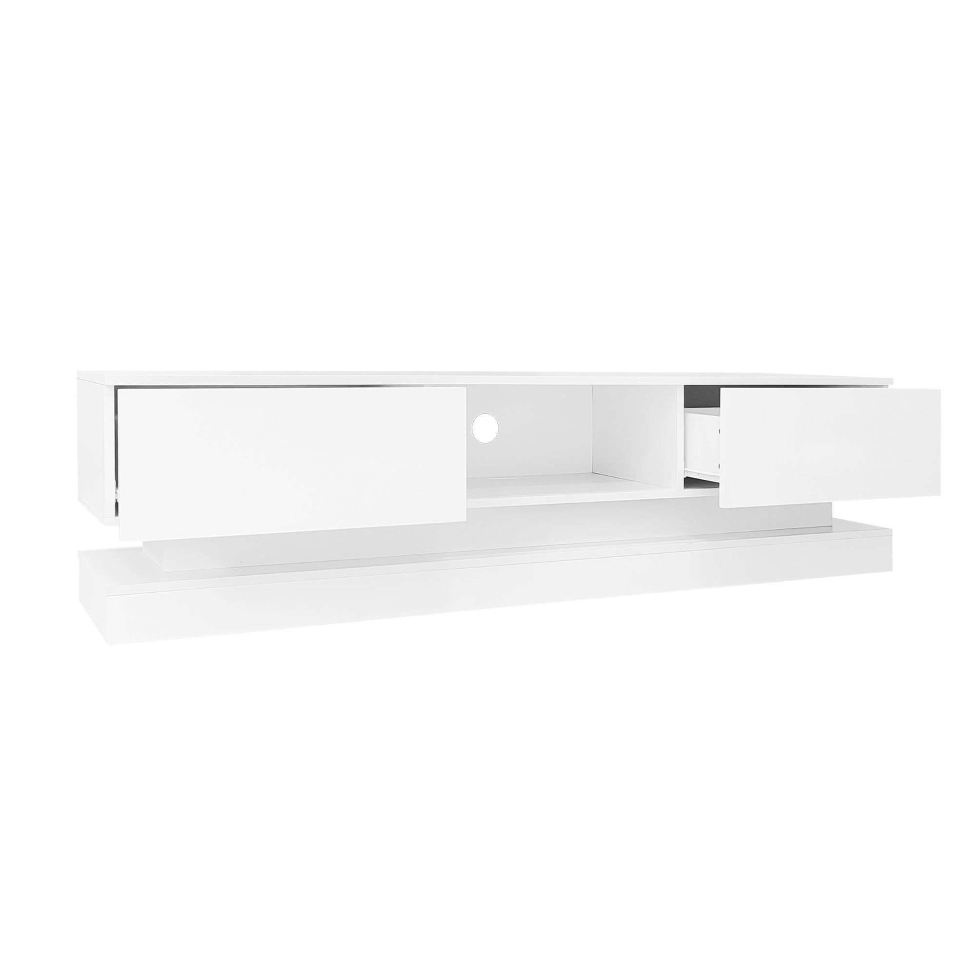 Logidon wit TV-meubel 160 cm met LED-verlichting app bediening