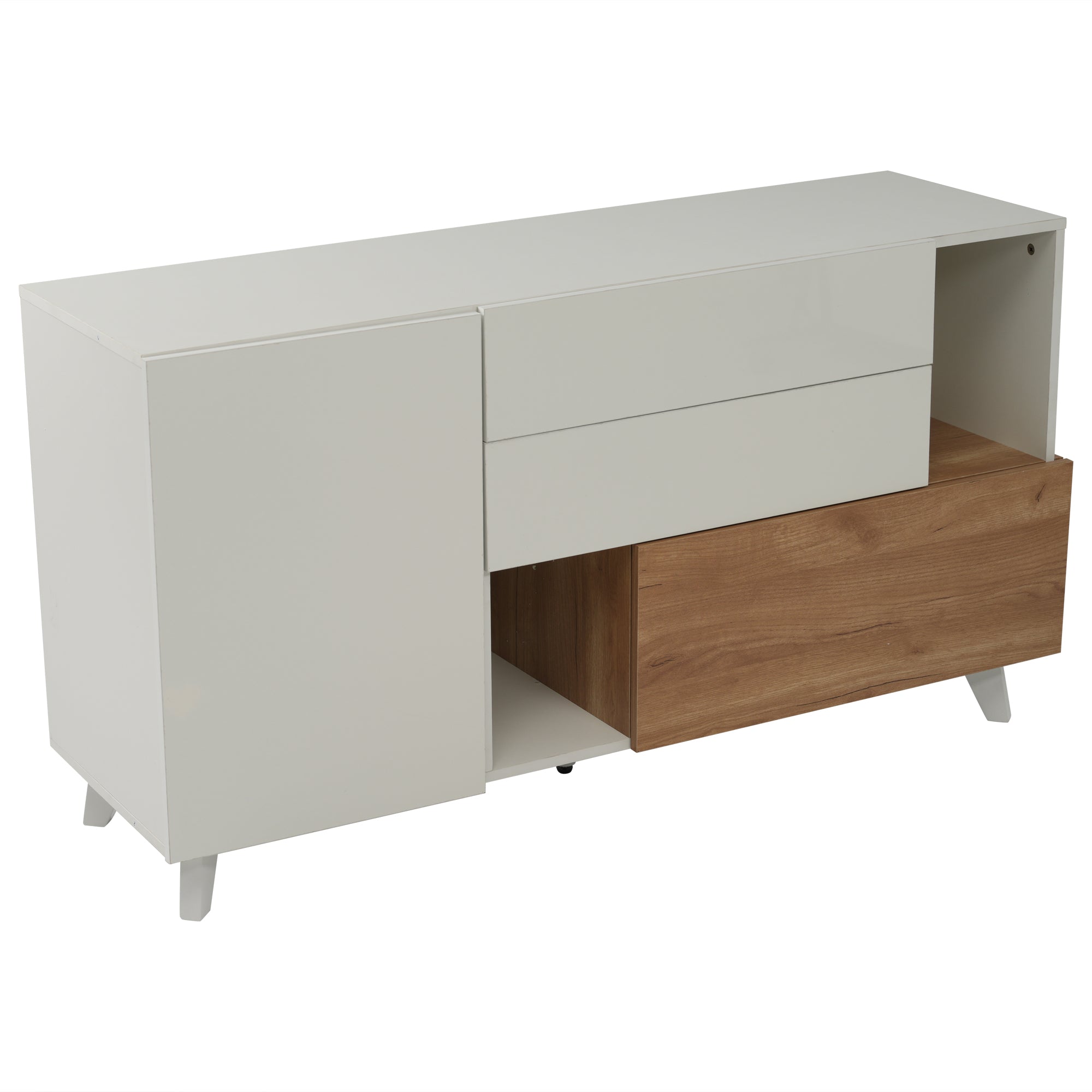 Logidon dressoir hoogglans wit 130x40x70 cm met opbergruimte