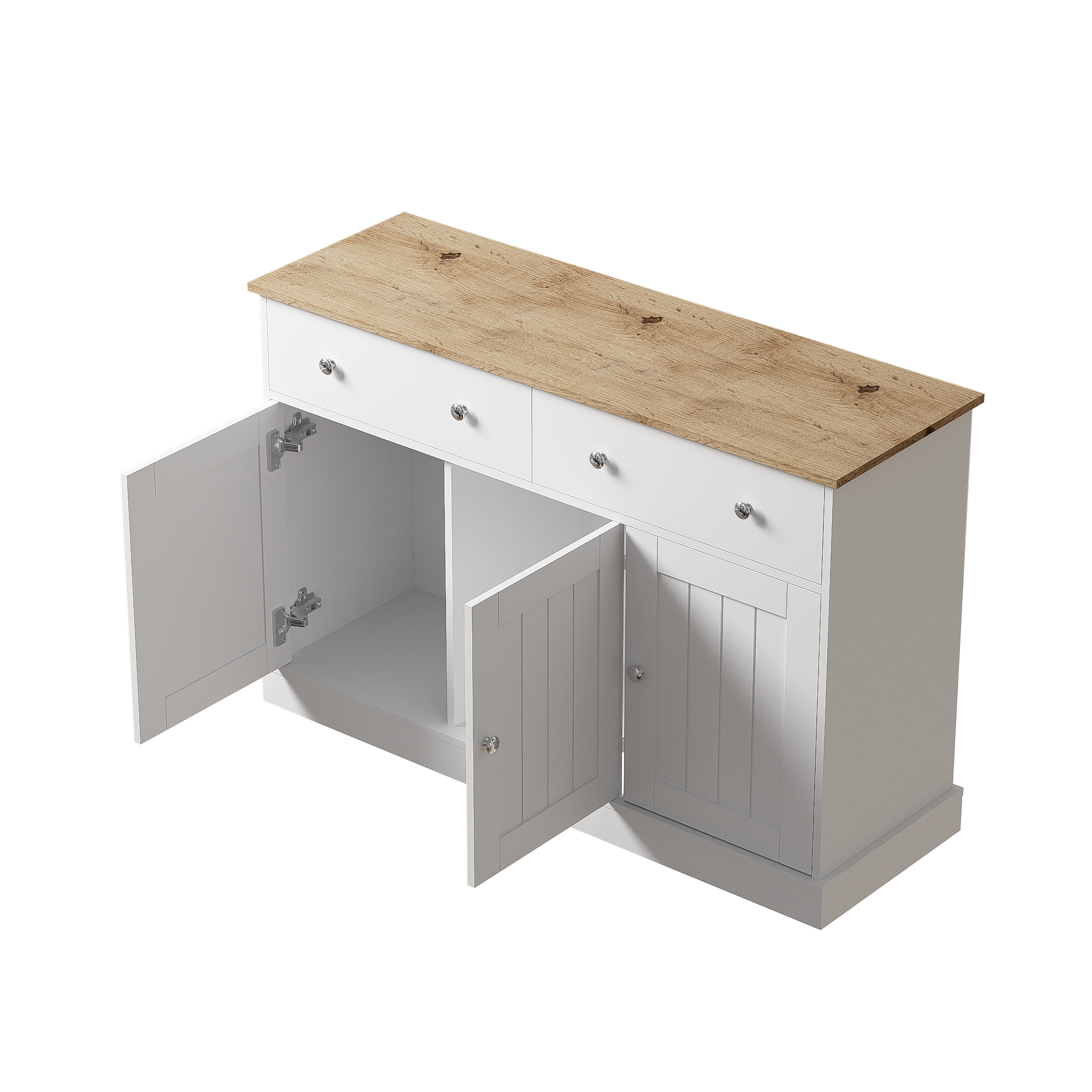 Logidon dressoir wit houtlook 120 cm 3 deuren 2 lades