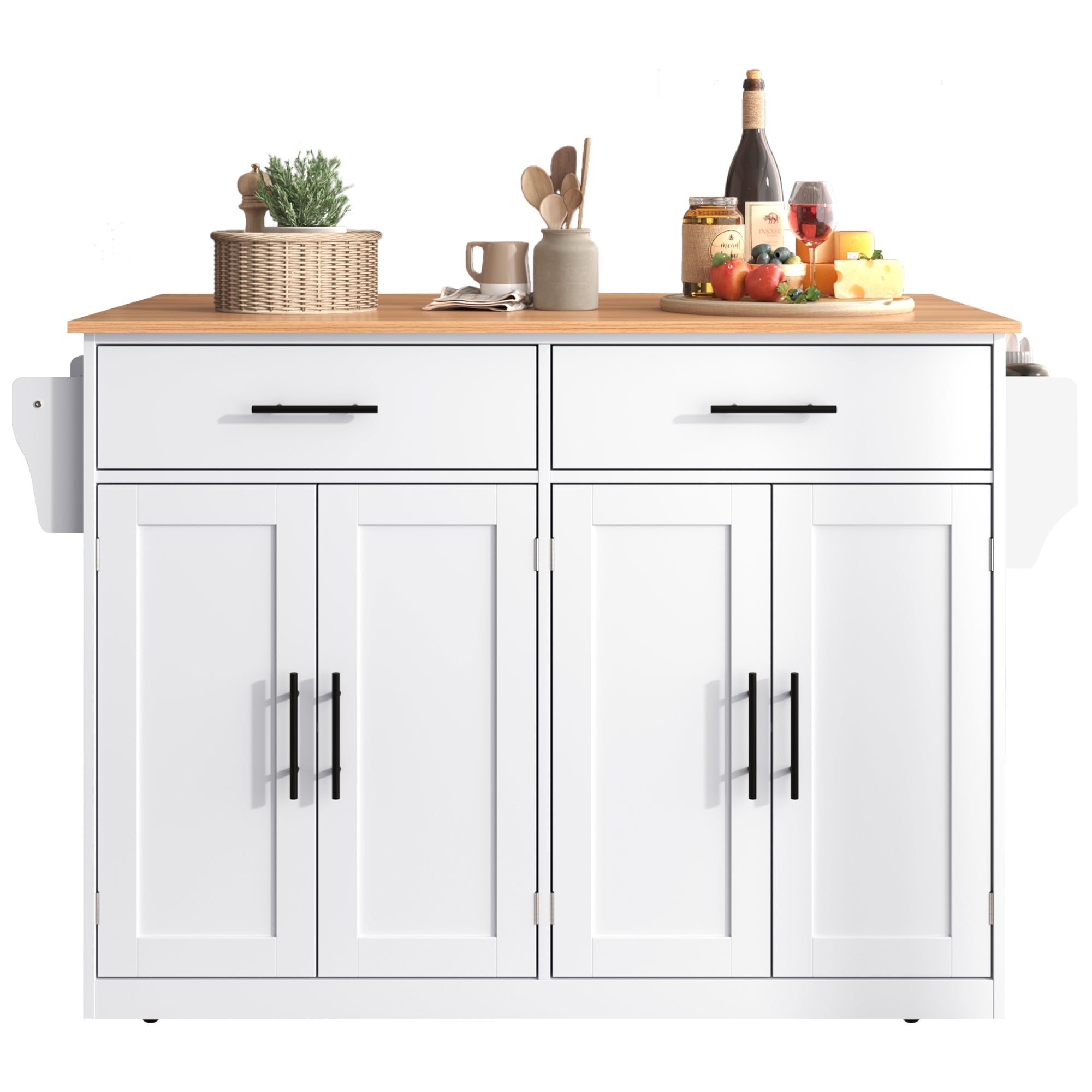 Logidon serving trolley with folding table top white 120x71x91 cm