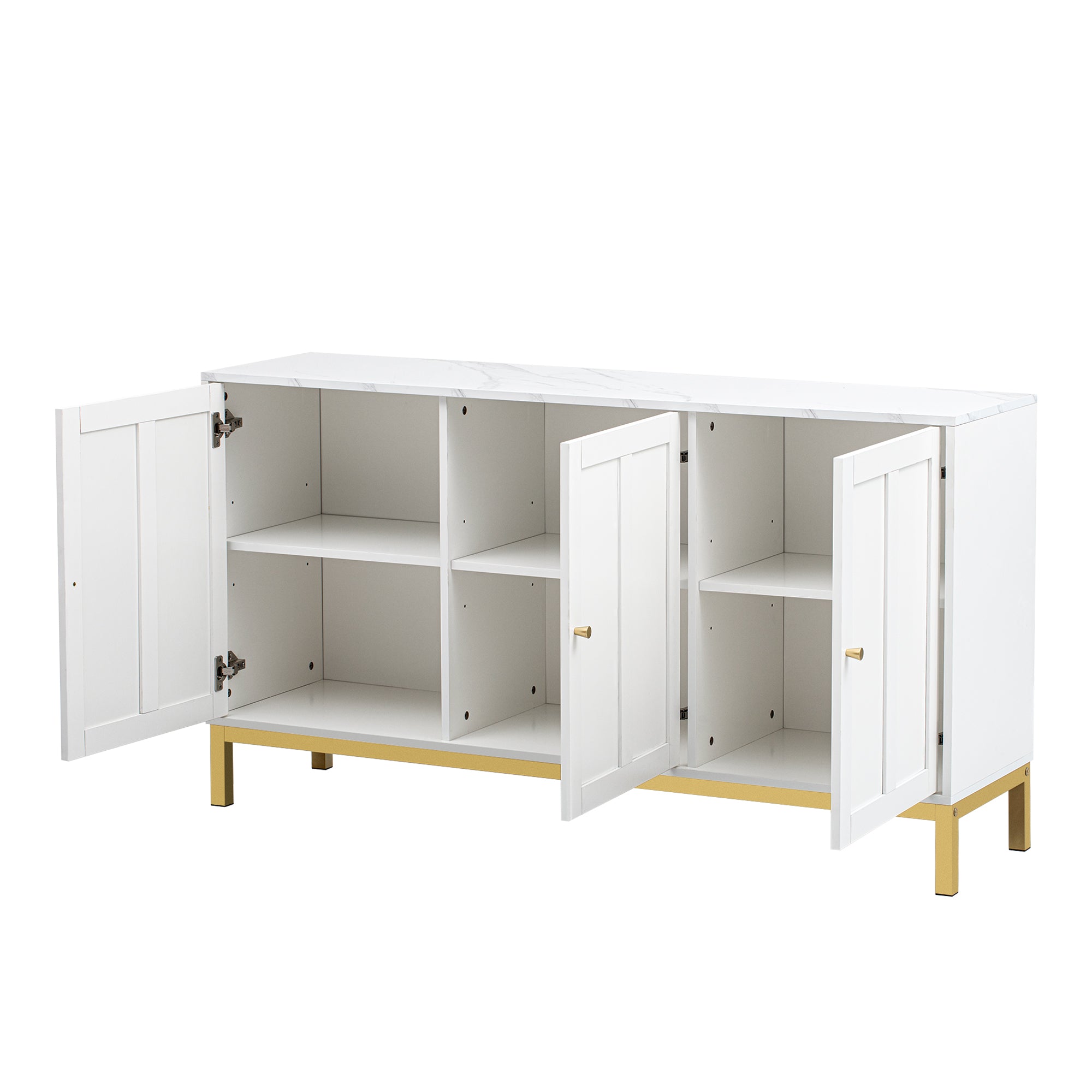 Logidon sideboard 3 doors with marble table top white 140 cm
