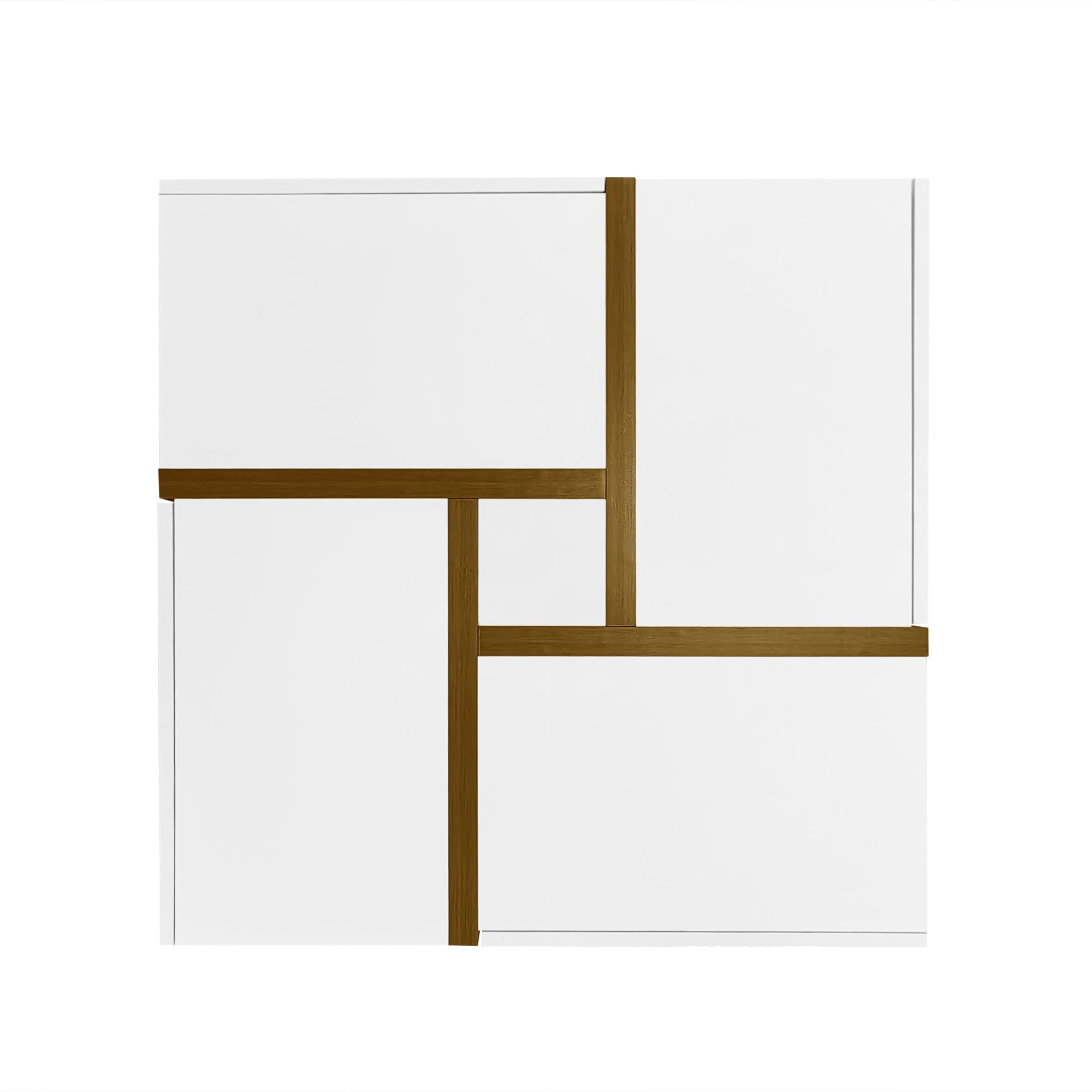 Logidon hoogglans salontafel wit met vier lades 78x78 cm